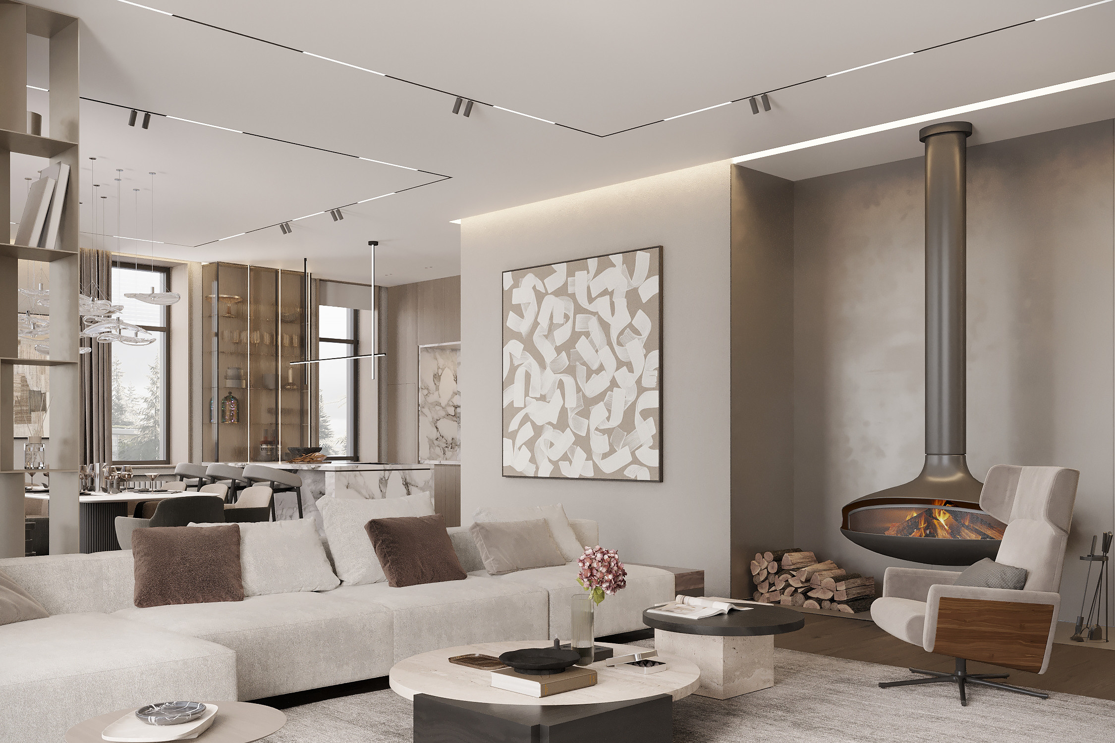 Загородный дом 500 кв. м. КП Монтевиль. Kod Interiors | Дизайнер интерьеров Кораблина Кристина