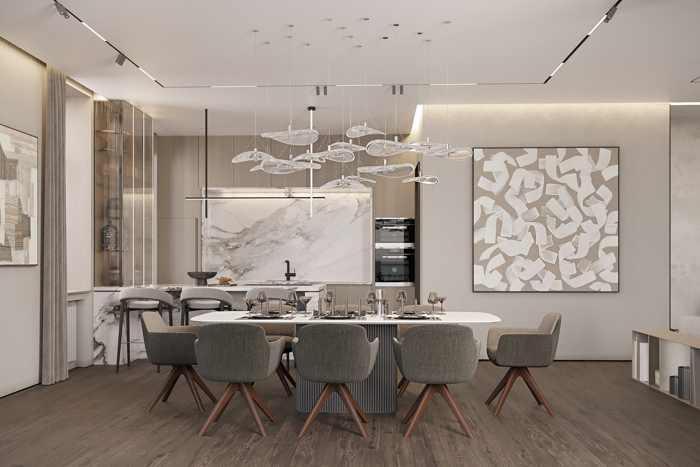 Загородный дом 500 кв. м. КП Монтевиль. Kod Interiors | Дизайнер интерьеров Кораблина Кристина