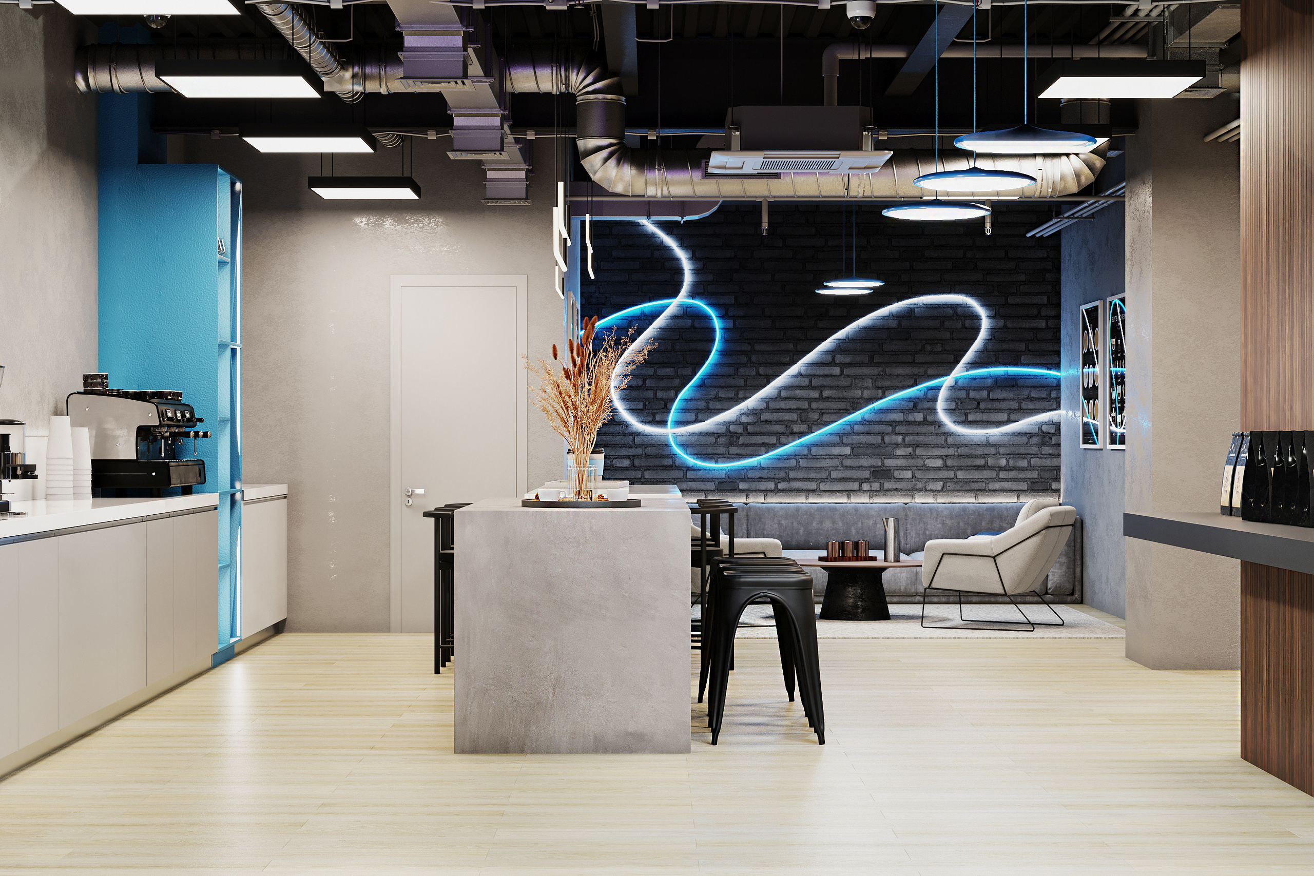 Шоурум производства кофе. Kod Interiors | Дизайнер интерьеров Кораблина Кристина