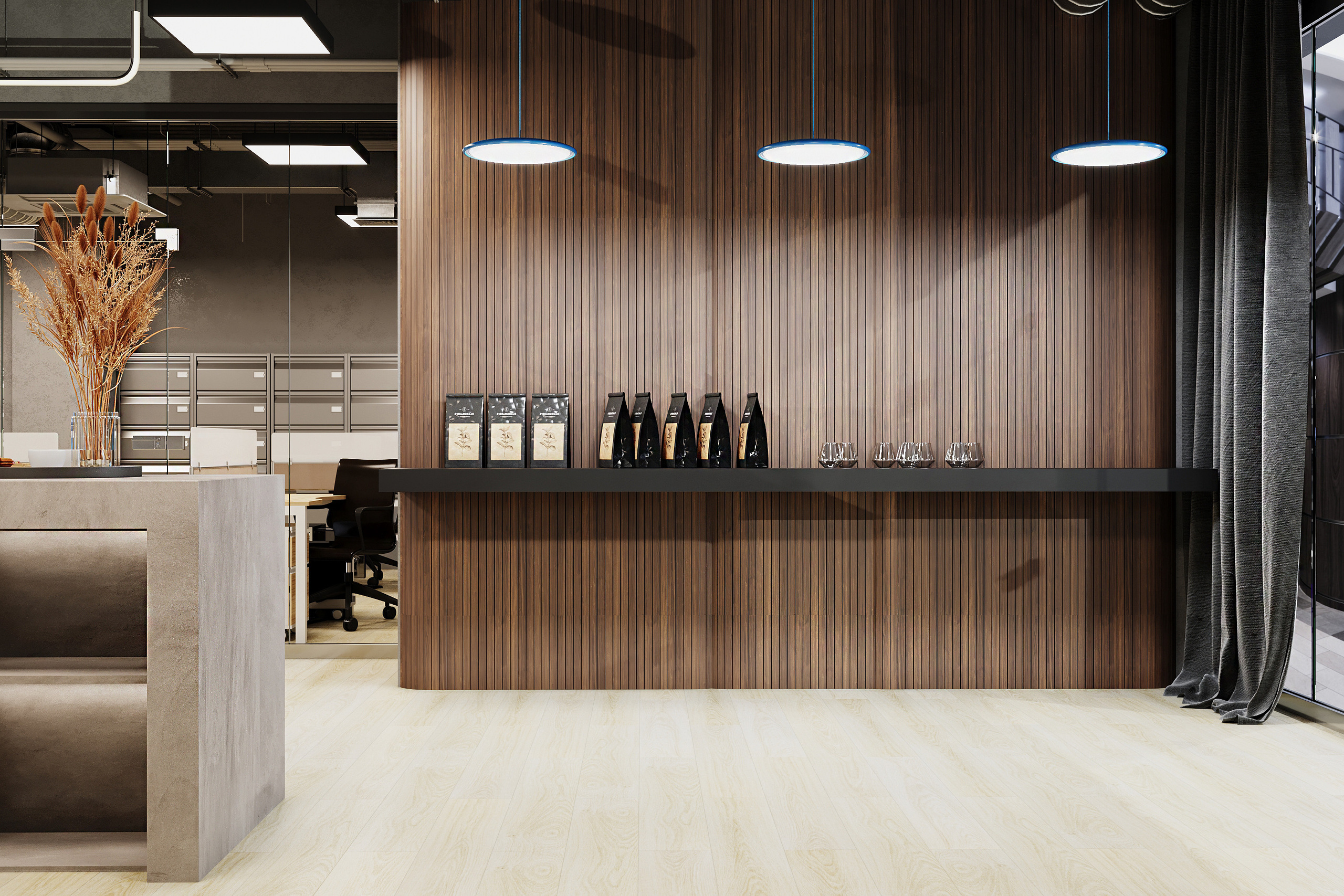 Шоурум производства кофе. Kod Interiors | Дизайнер интерьеров Кораблина Кристина