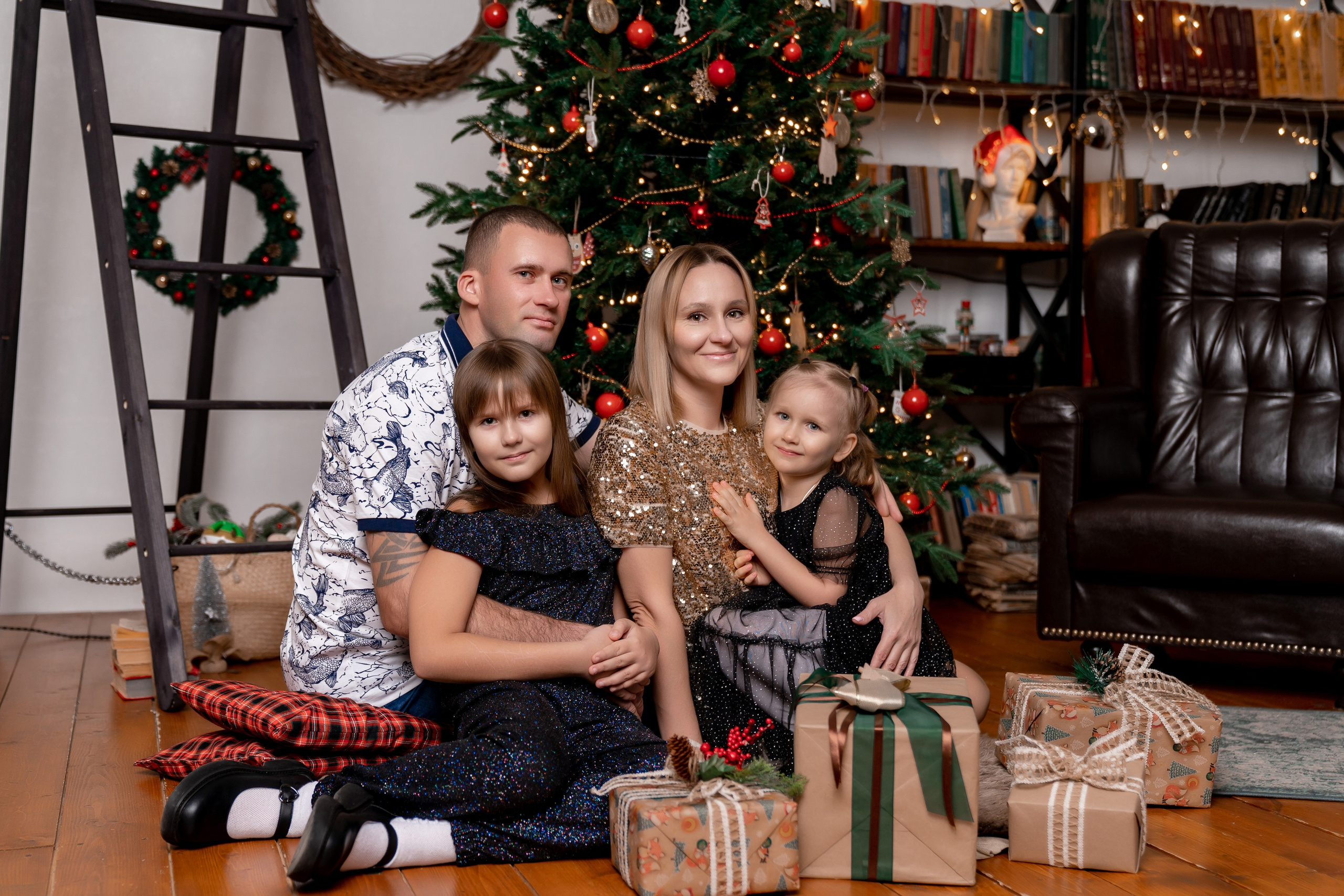Новогодняя фотостудия. Семейный фотограф СПб Анастасия Василь. Фотосессия на годик