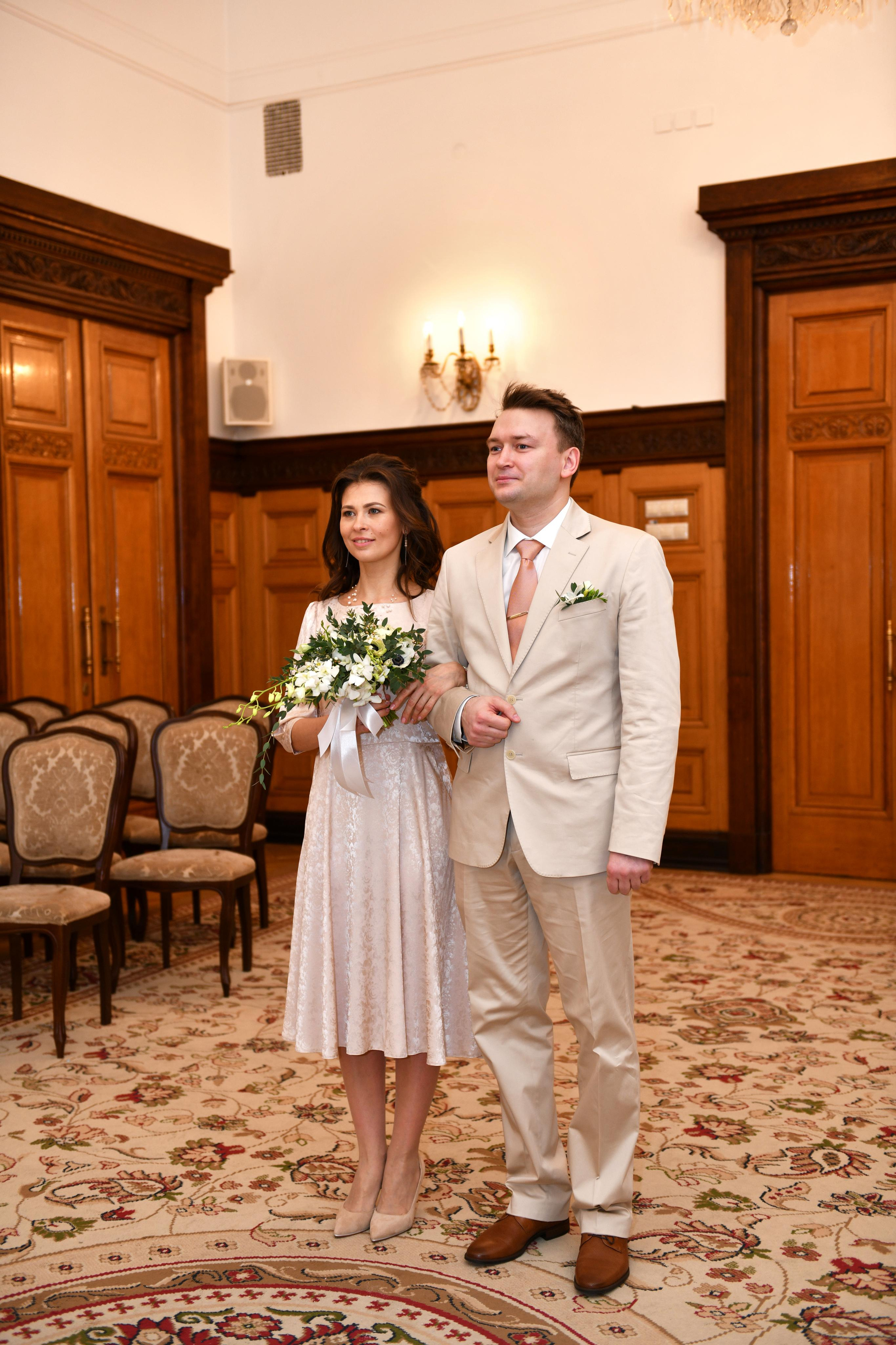 Регистрация брака Елены и Олега. Свадебный и портретный фотограф в Москве Галина Борисова