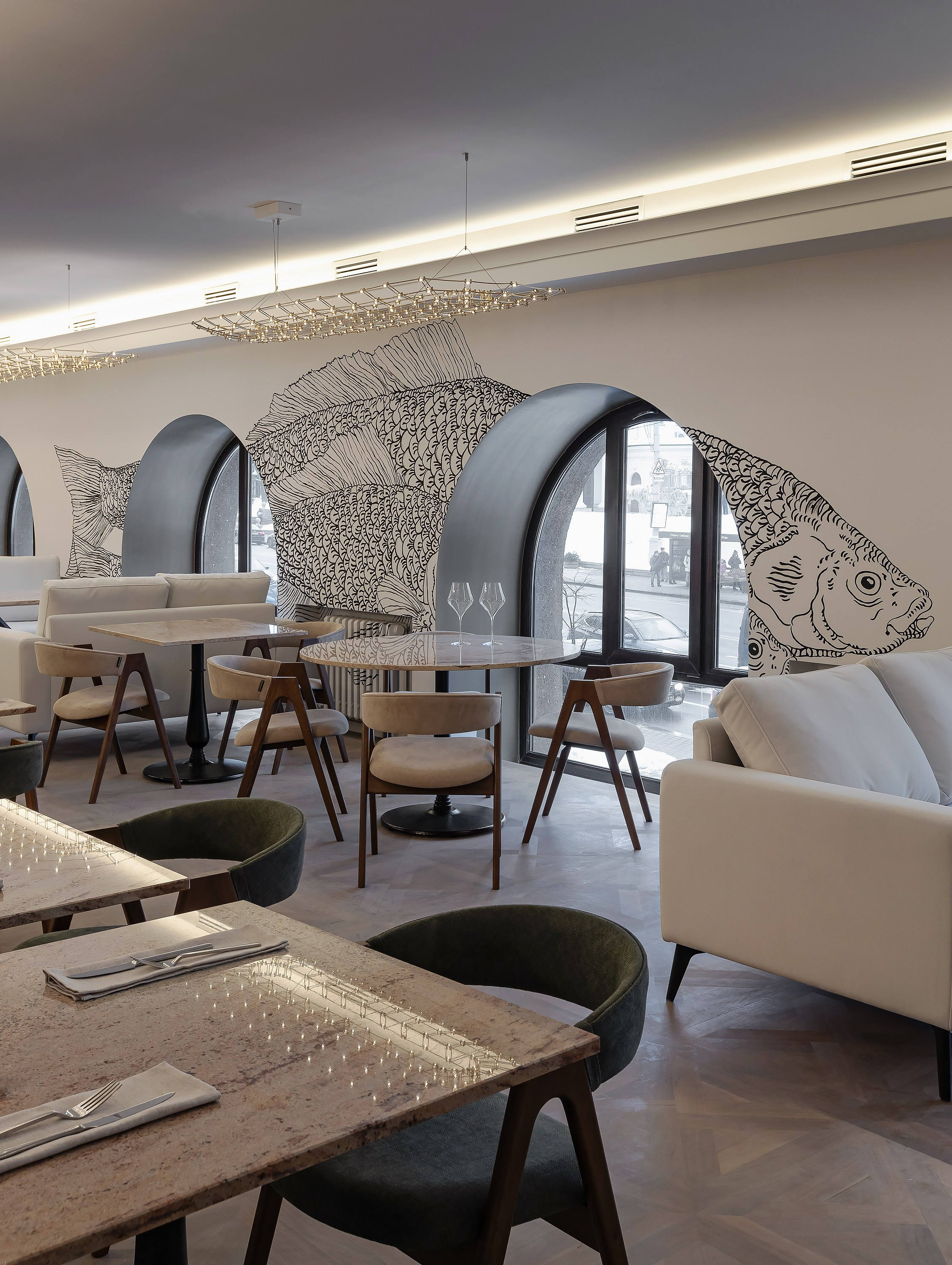 Дизайн интерьера ресторана Salt Минск. Студия интерьерного дизайна