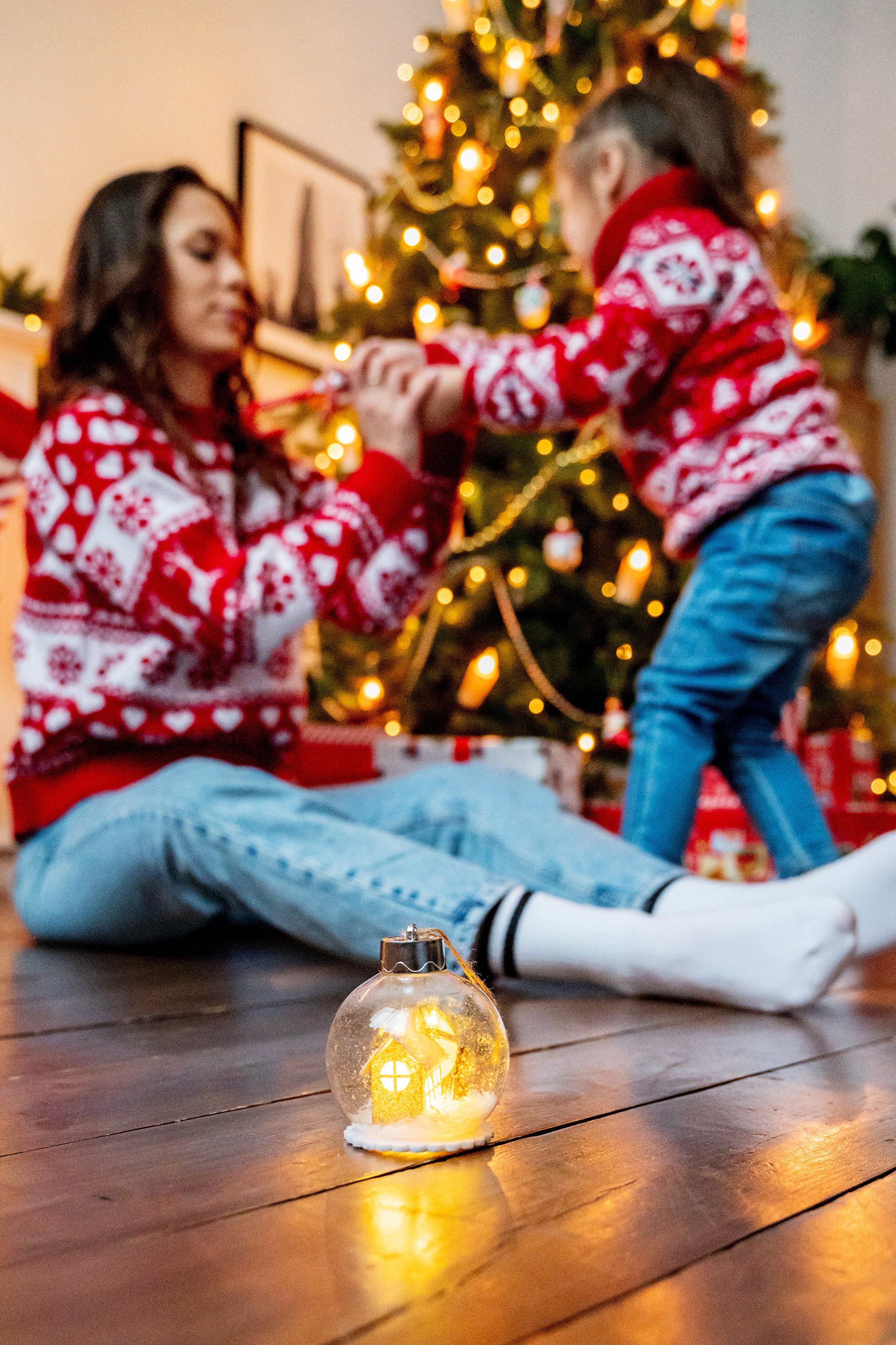 Новогодняя съёмка для мамы и дочки