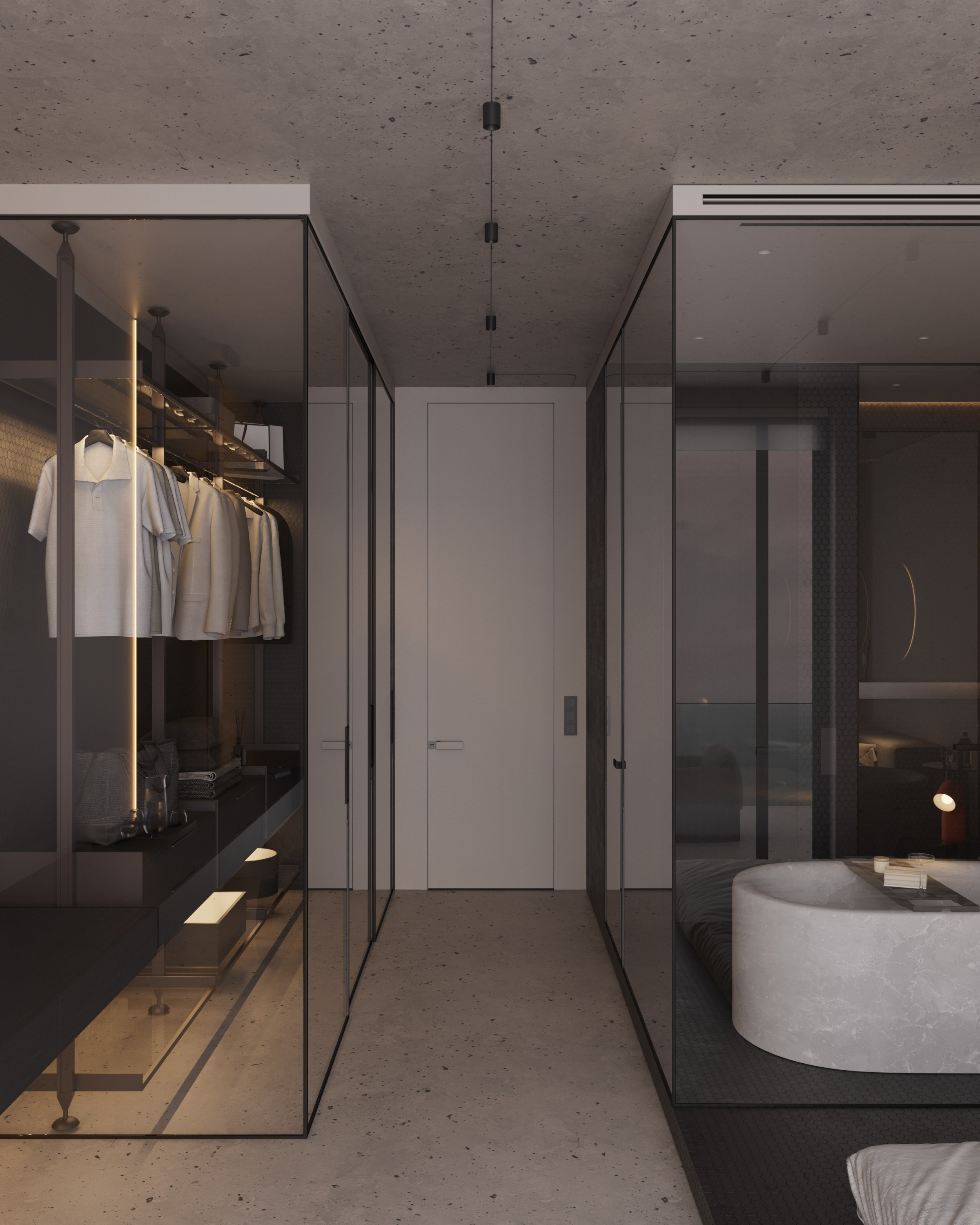 Мастер-спальня с видовым балконом. 3D визуализатор