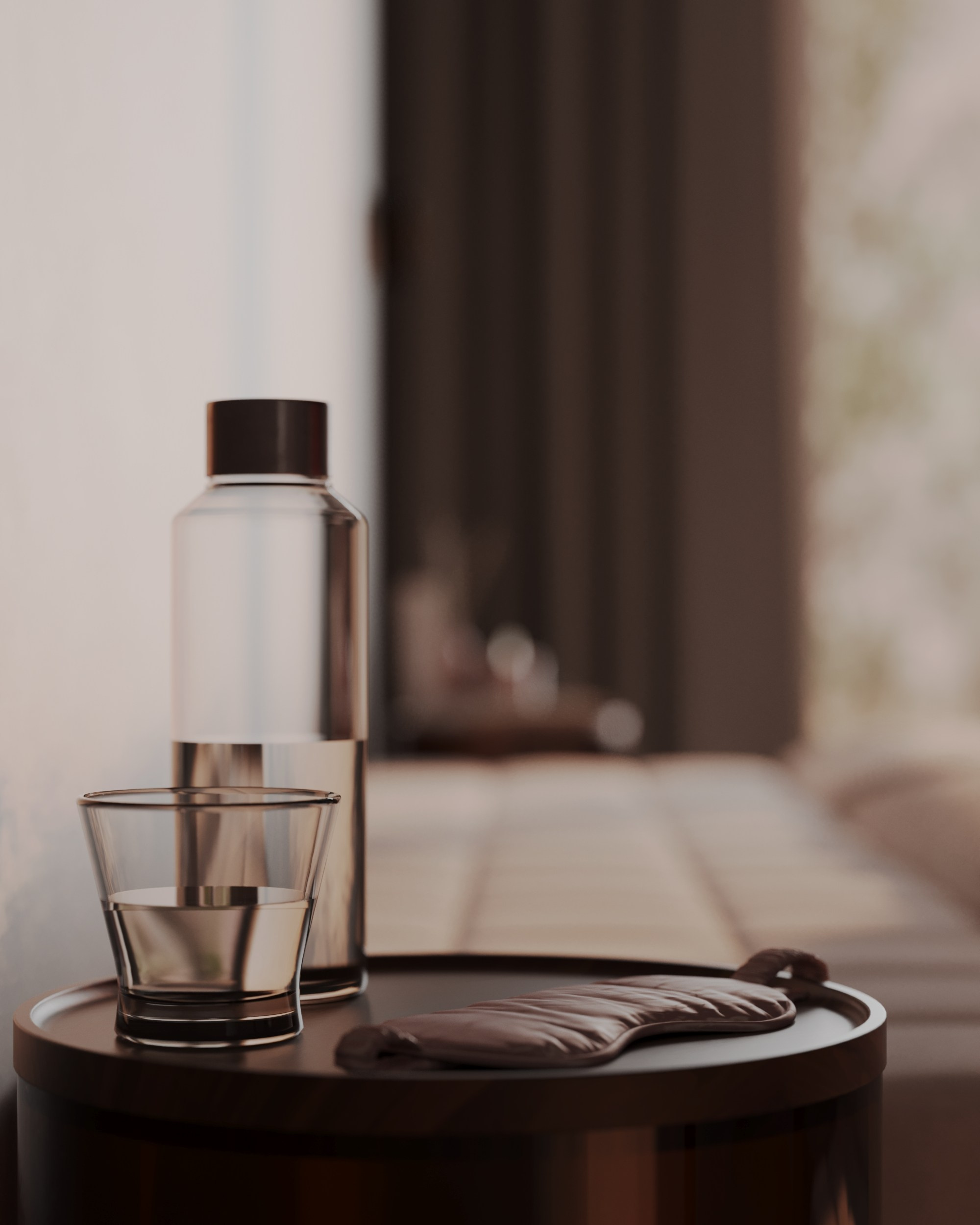 Спальня с красной стеной. 3D Визуализация интерьеров жилых и коммерческих помещений