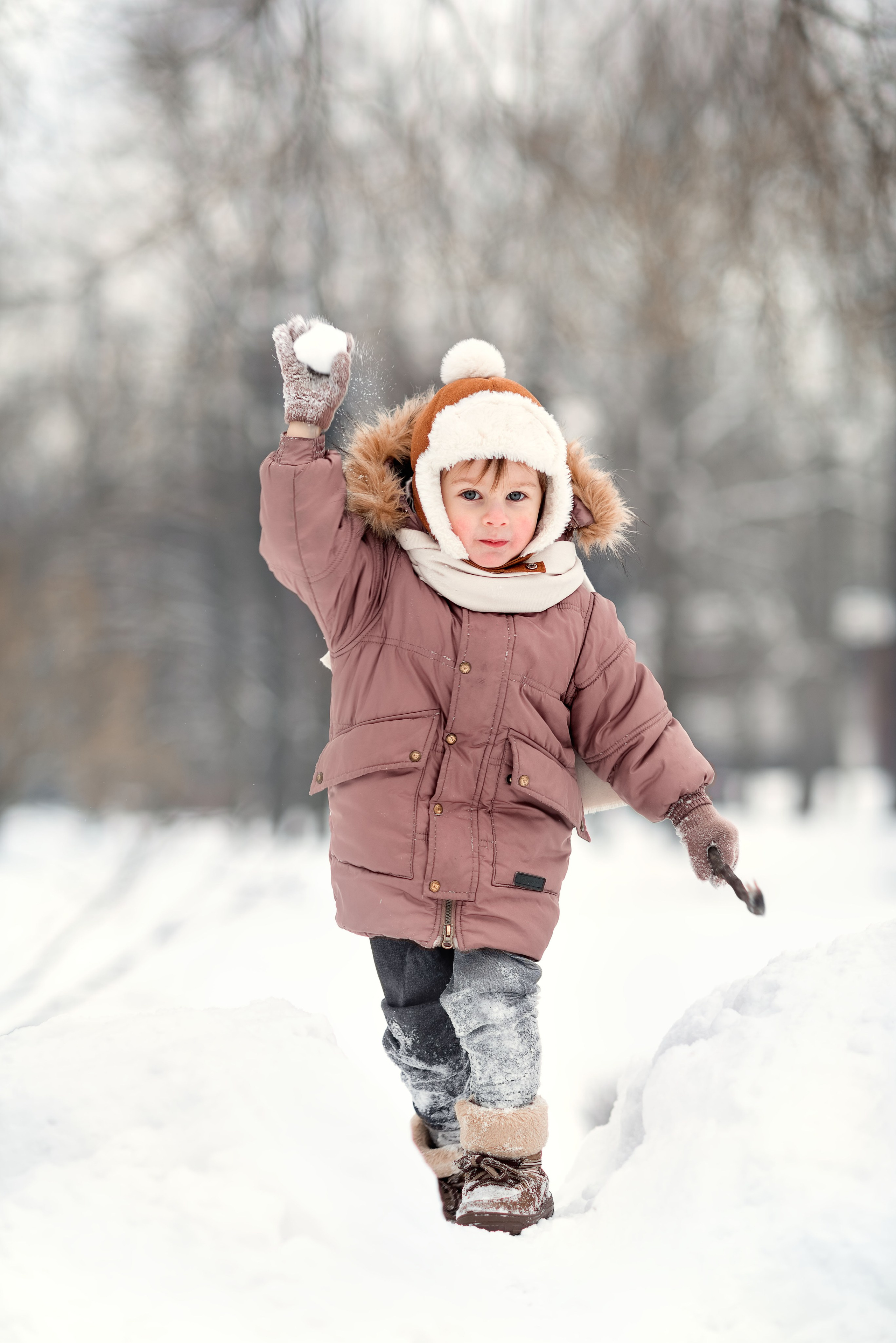 Зимняя семейная фотосессия в парке. Фотограф Юлия Кондратьева