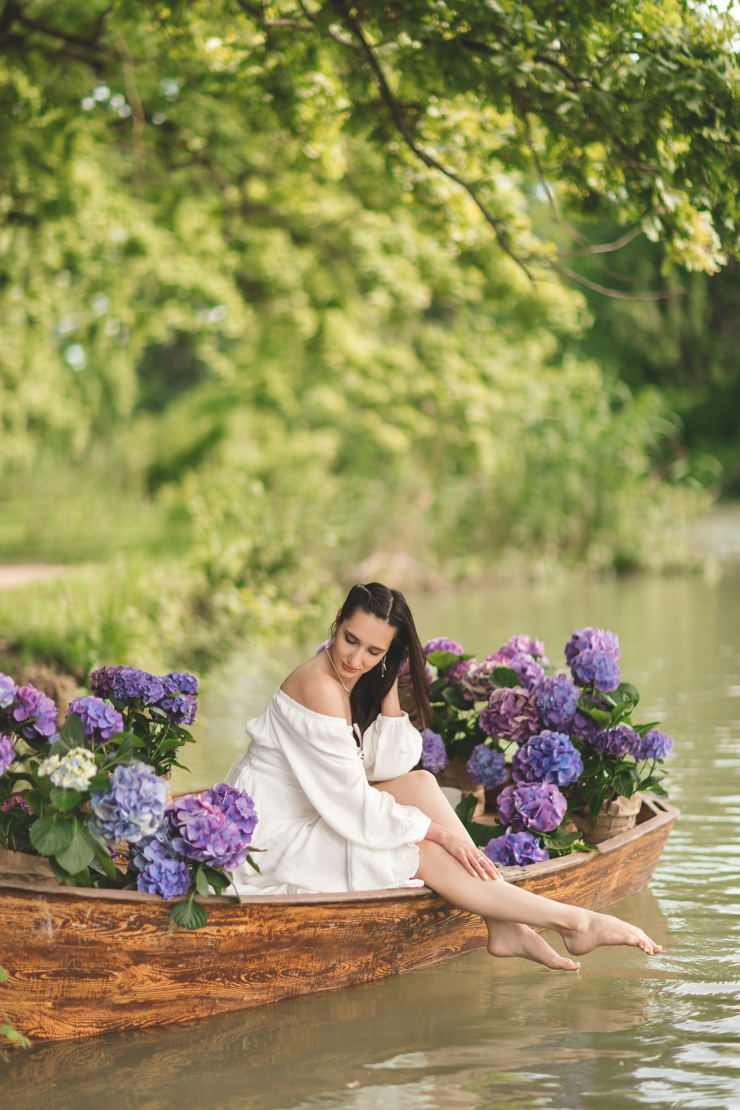 Лодка с гортензией (25 апреля). Семейный и детский фотограф Краснодар Валерия Власенко