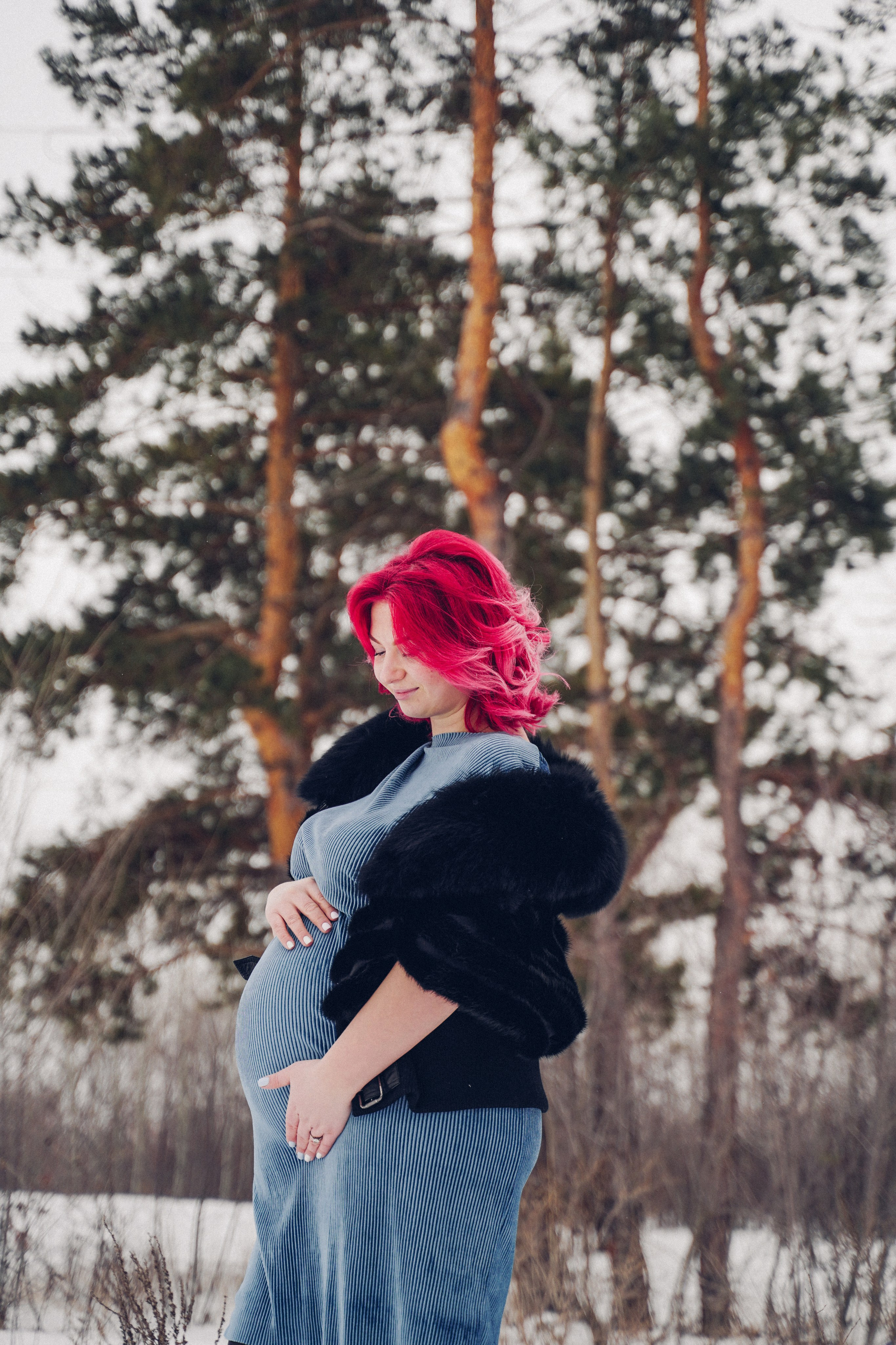 Фотосъёмка беременности. Зима в лесу. Фотограф в Самаре Екатерина Кроз