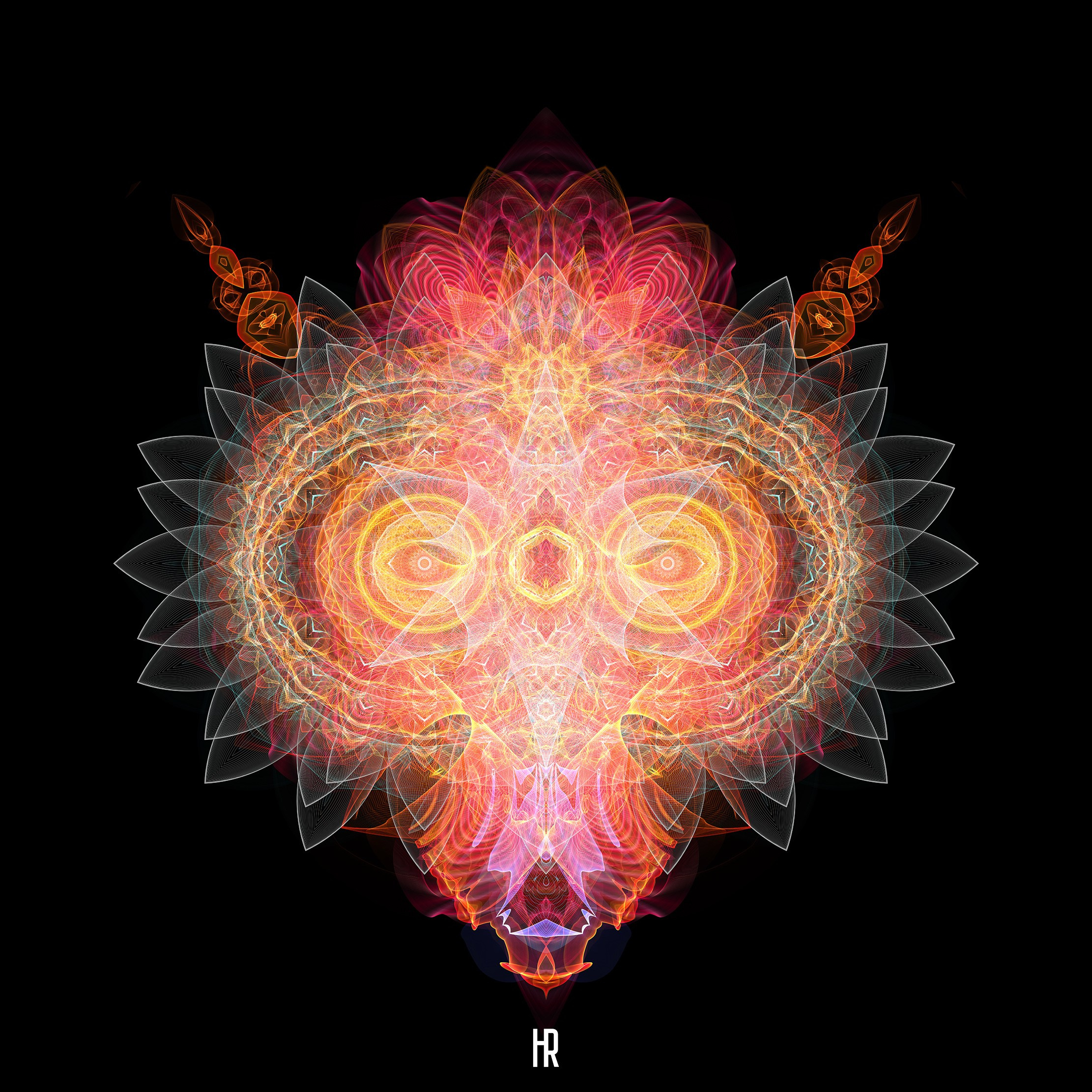 Лис, из сери маски богов 2023, Digital Art, пластификация
