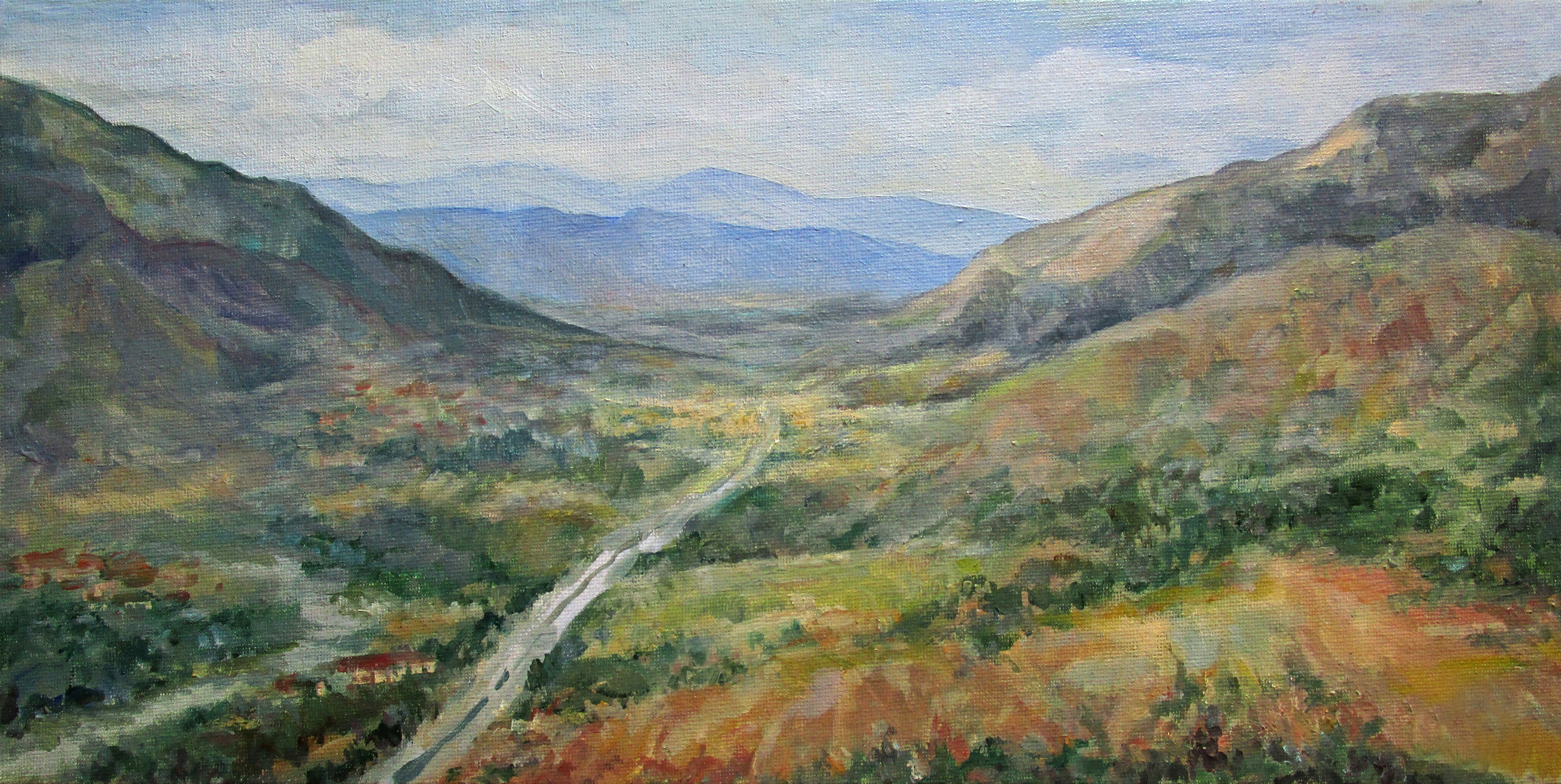 "Вид на долину, Мцхета, Грузия", холст / масло, 2018