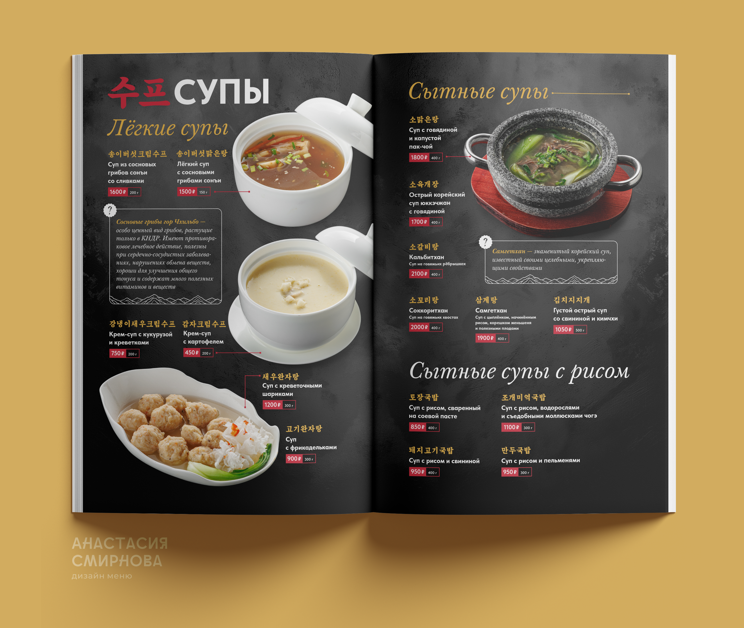 Дизайн меню на заказ