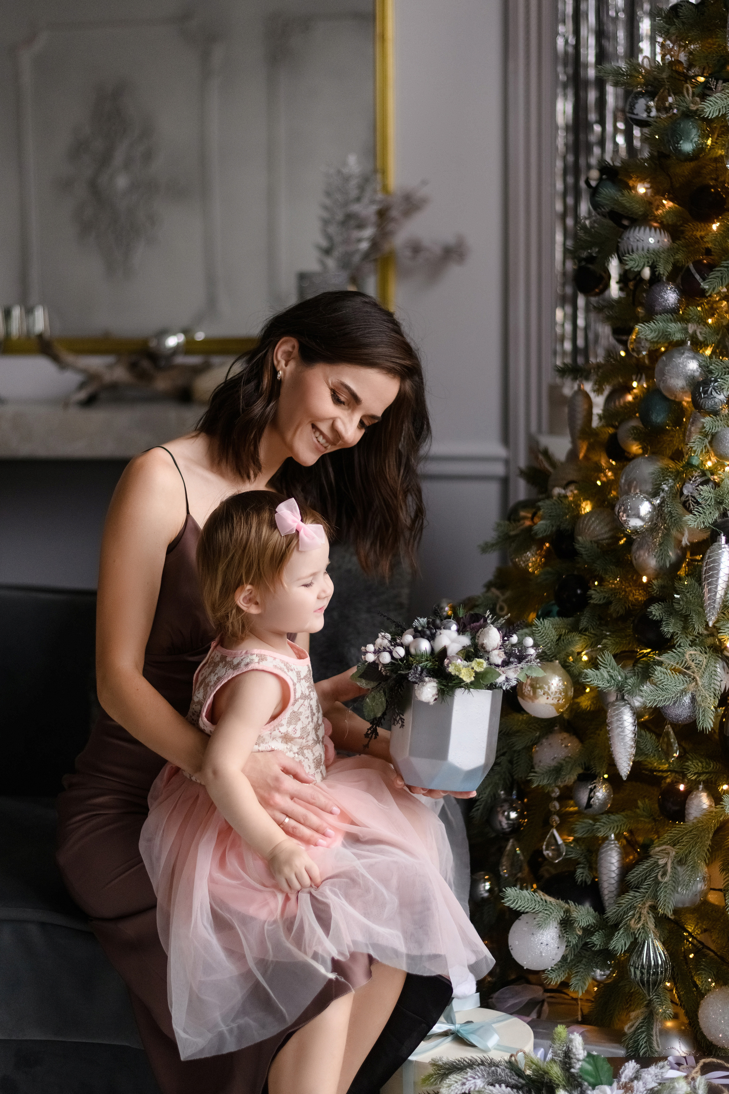 Новогодняя фотосессия для Анастасии с дочками. Свадебный и семейный фотограф в Санкт-Петербурге Олеся Еремеева