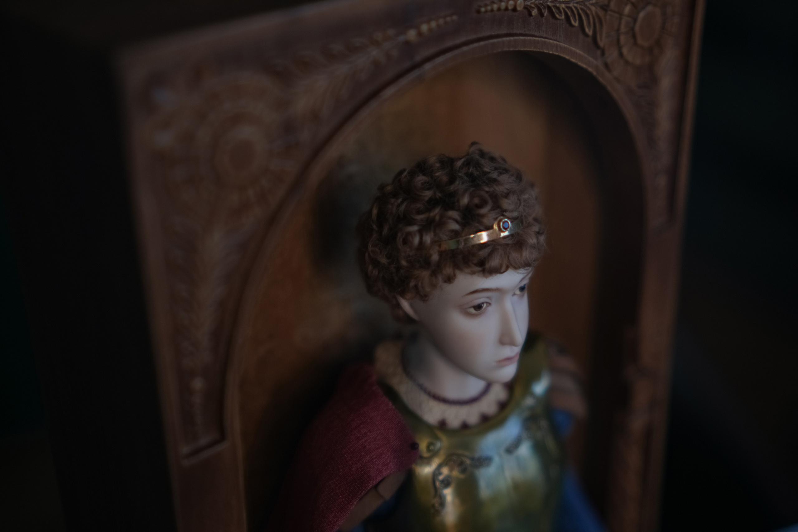 Шарнирная скульптура Святого Георгия 200 тыс руб. Авторские Шарнирные куклы и украшения из фарфора Алексаны Лавринчук