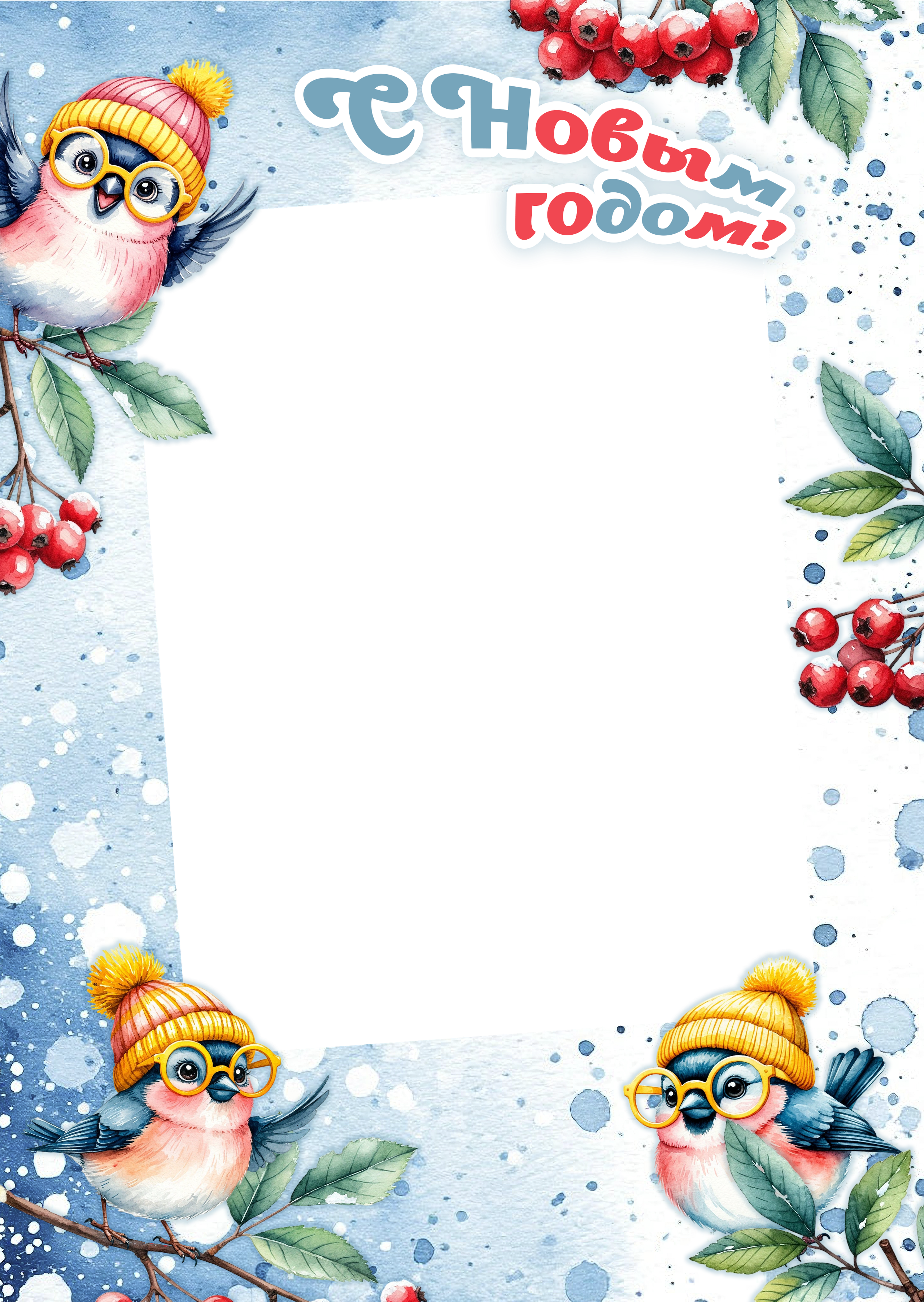 Рамка для фото, Новогодний альбом для детского сада СНЕГИРИ