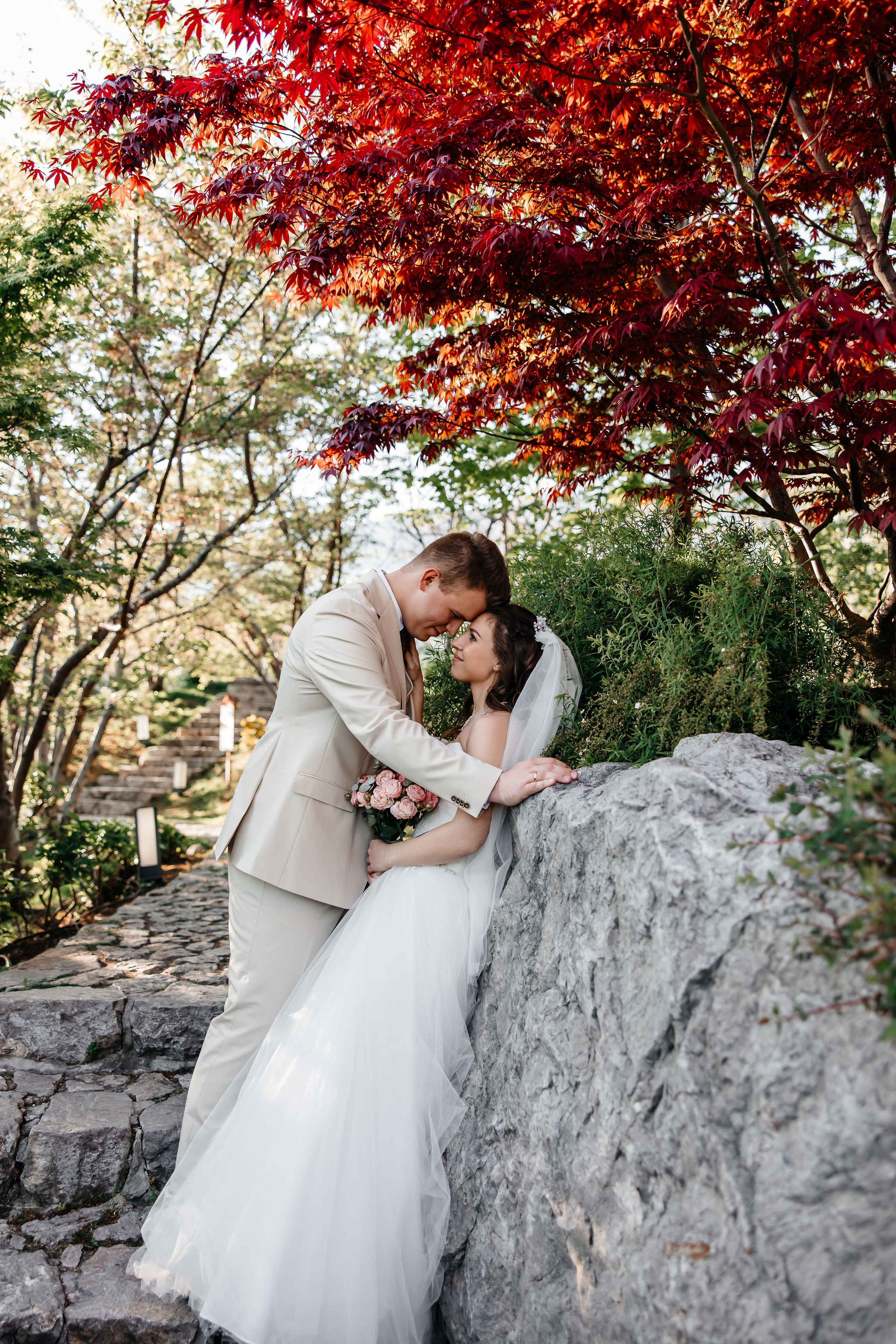 Сакура в Японском саду. Анонс свадьбы для Никиты и Марины. Свадебный фотограф в Крыму и Севастополе Ольга Баскакова