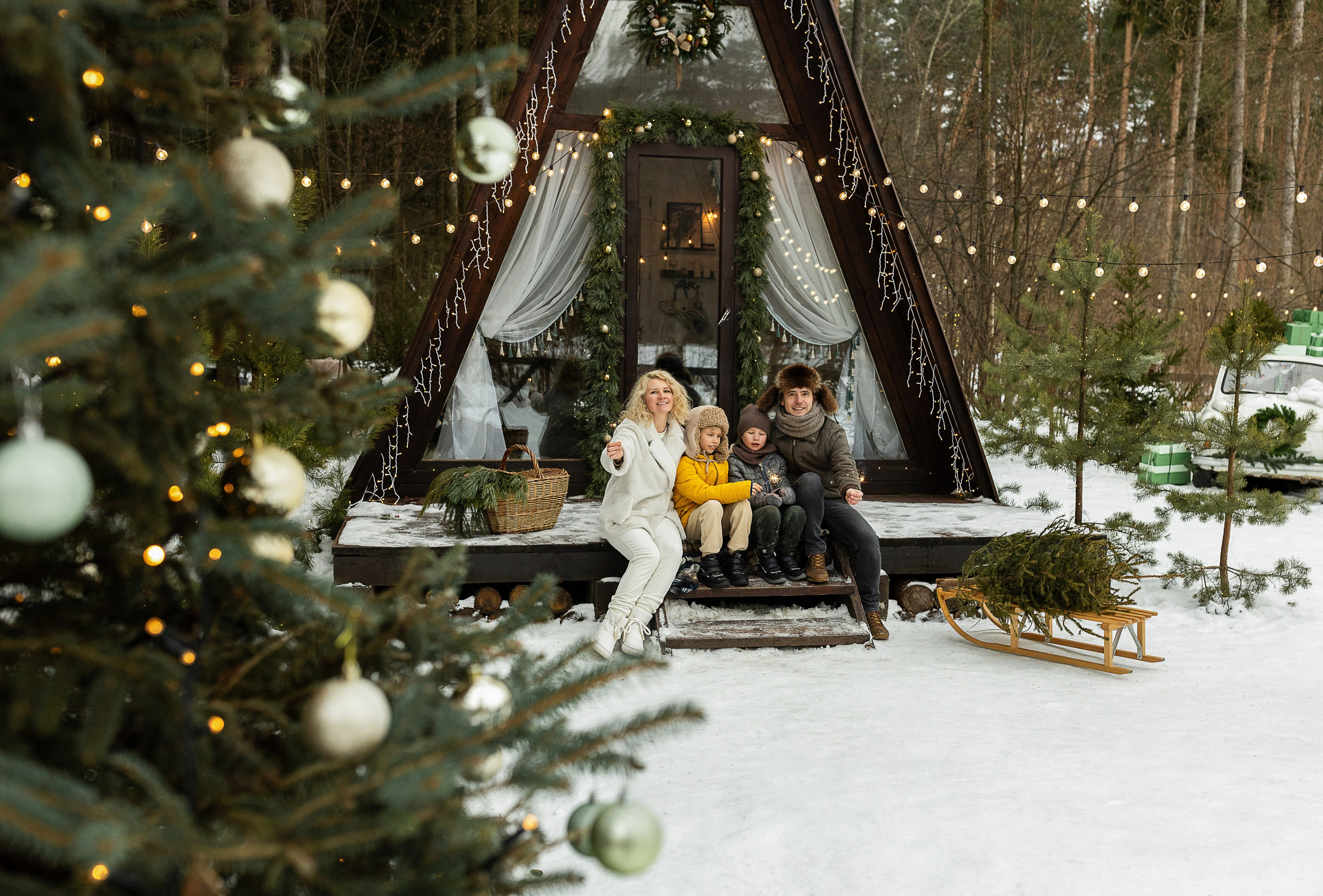 Зима в Кантри Хаус (загородная локация). Семейный и детский фотограф в Москве Олеся Маркина