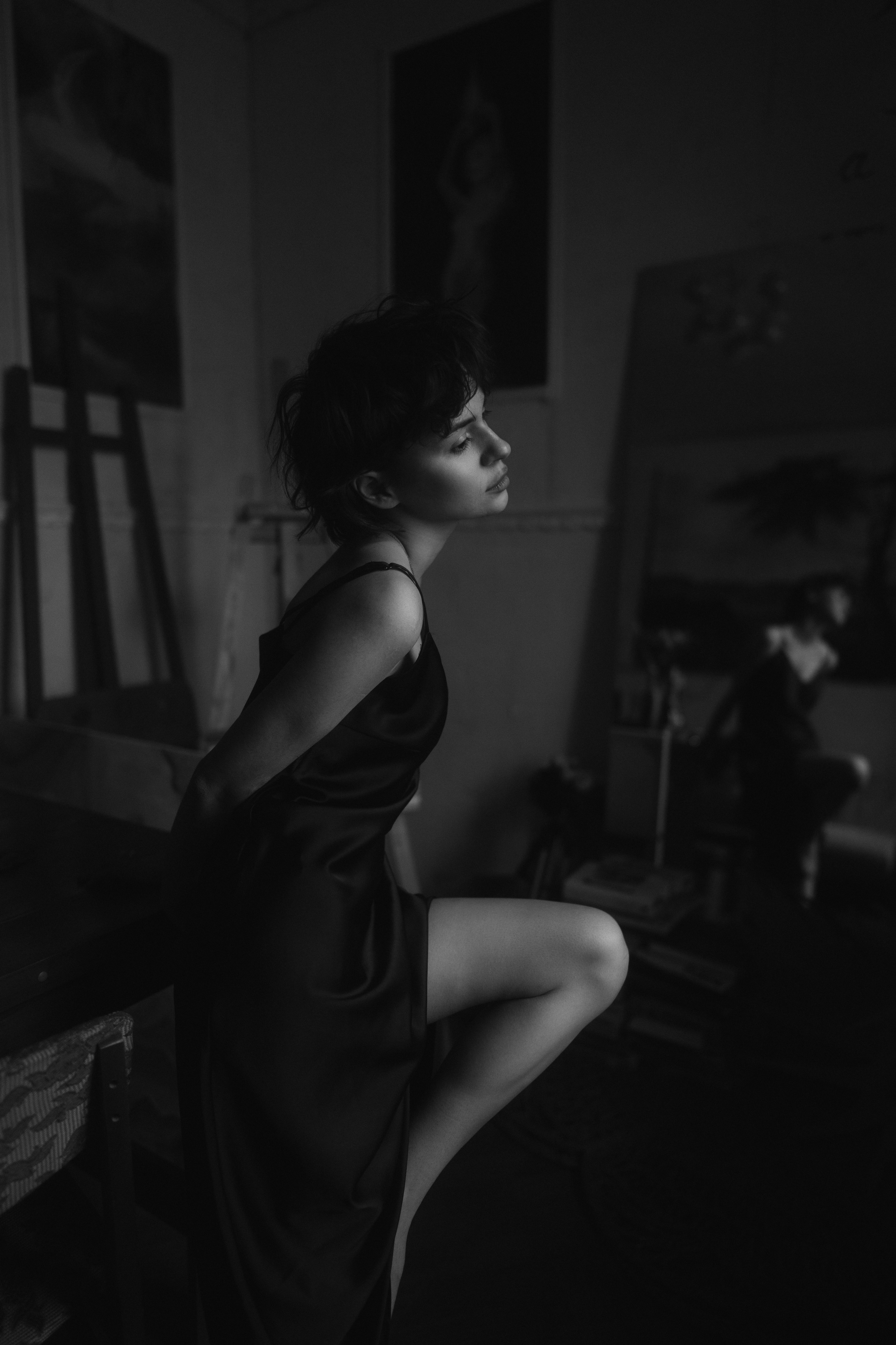 Портретная женская фотосессия в творческой студии с Нелли в Казани