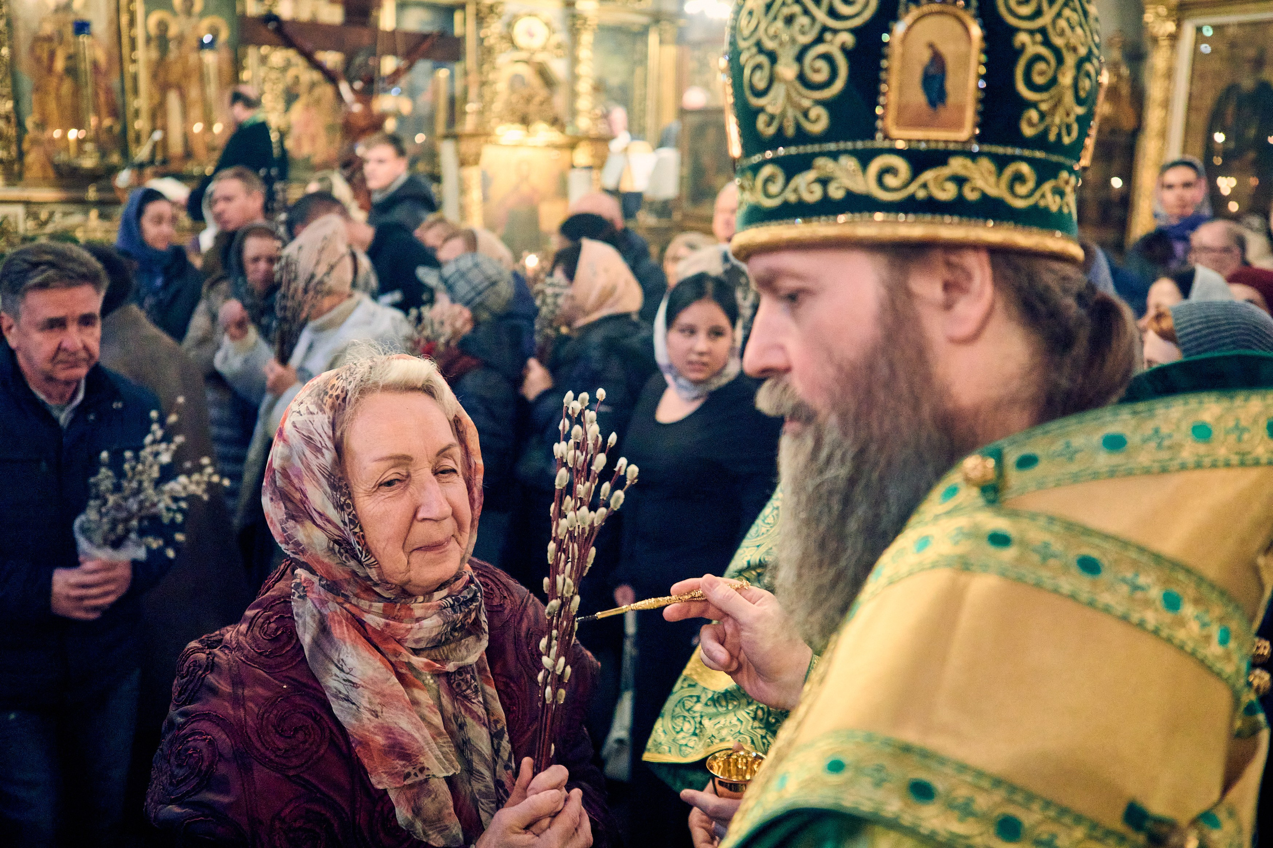 На всенощном бдении под Неделю ваий. DMITRY MOISEENKO — фотограф, художник, топ-стилист