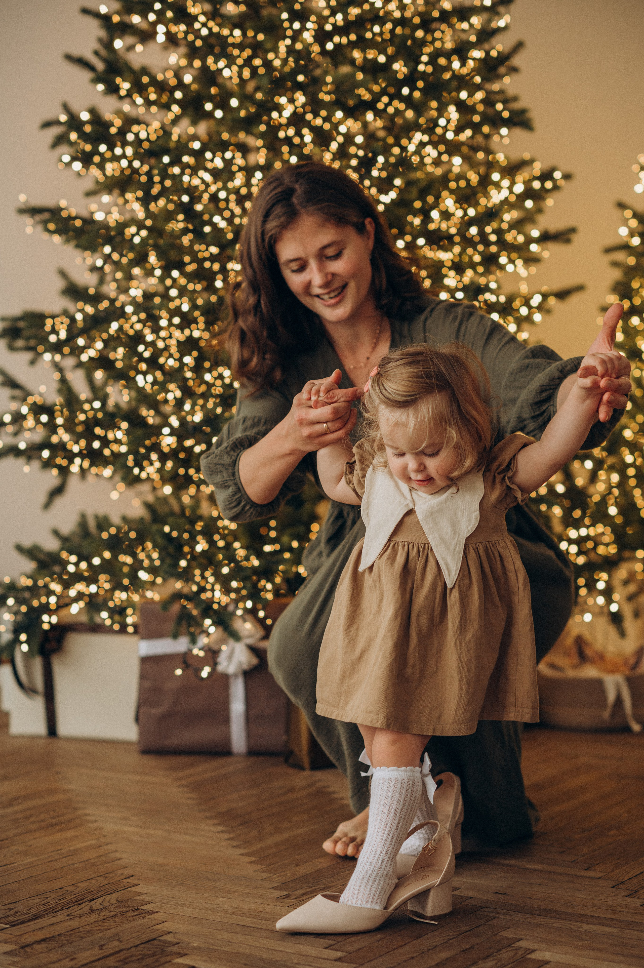 Семейная новогодняя фотосессия в студии. Семейный фотограф в Домодедово и Москве Елена Пичугина