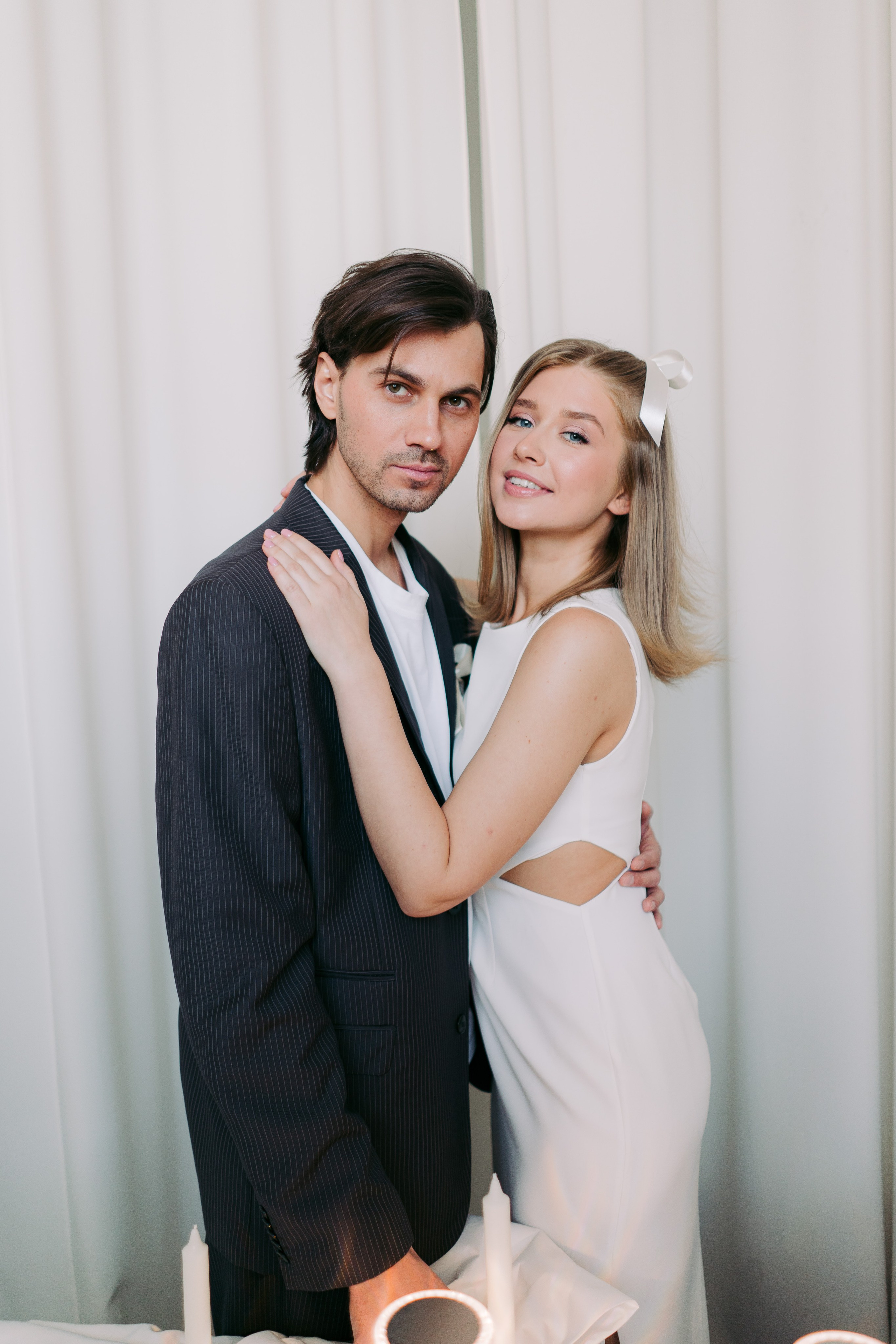 Свадебная фотосессия для двоих в студии, камерная свадьба в Москве