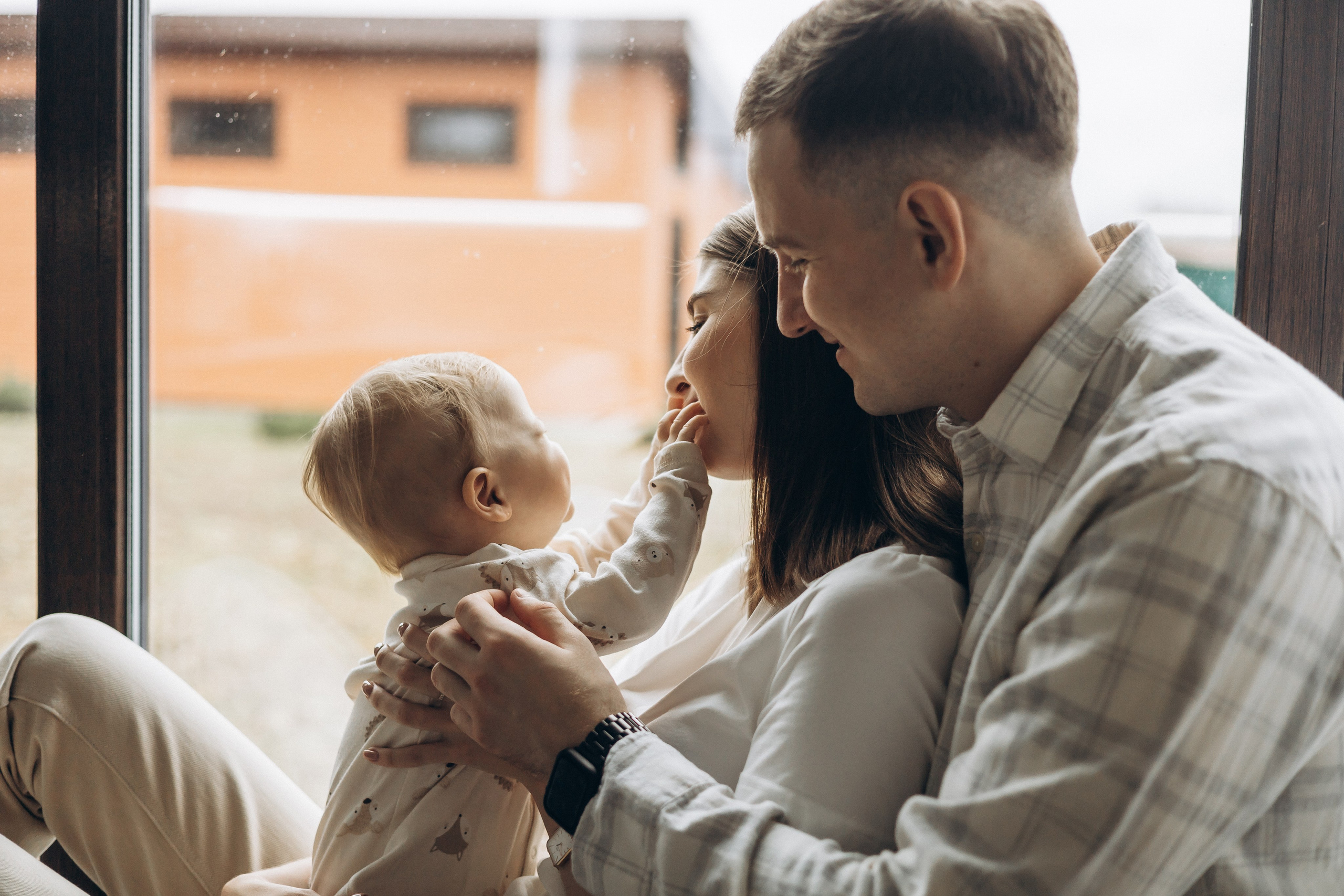 Юлия, Максим и малыш Ефим. Семейный, домашний, ньюборн фотограф Москва Цветкова Елизавета