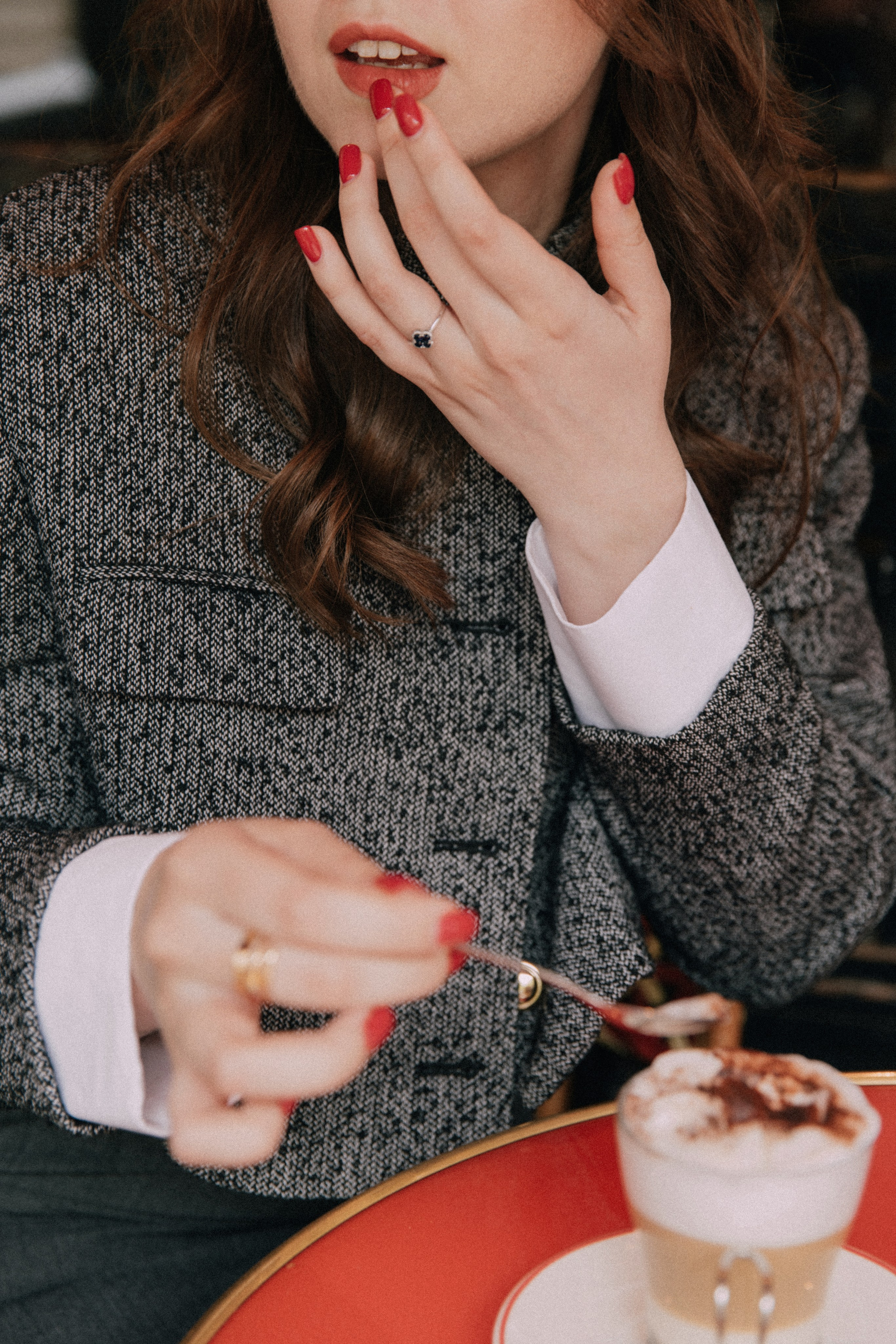 On the summer terrace. Photographer in Paris