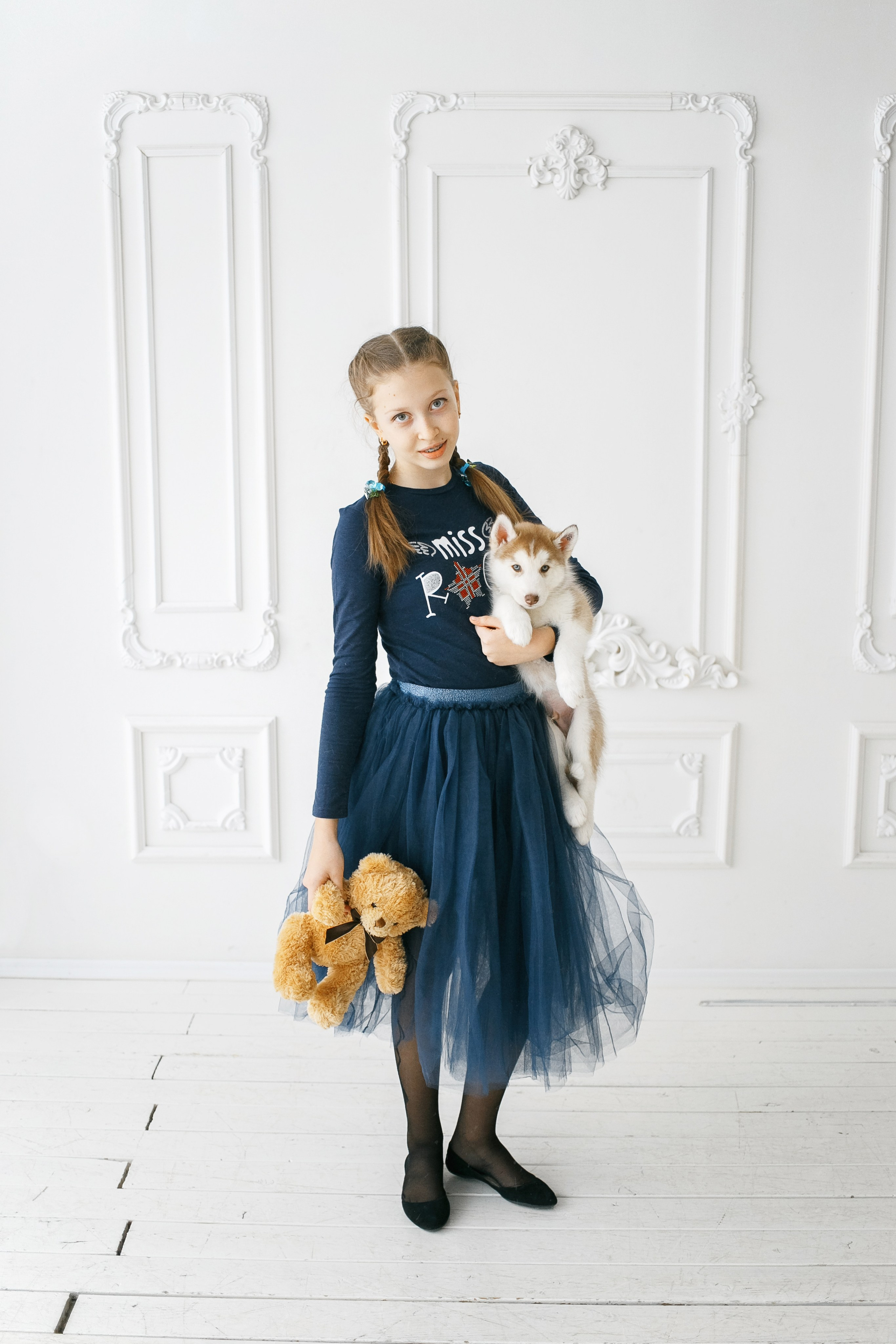 Весенняя фотосессия с щенками Хаски. Фотограф Сергей Логинов