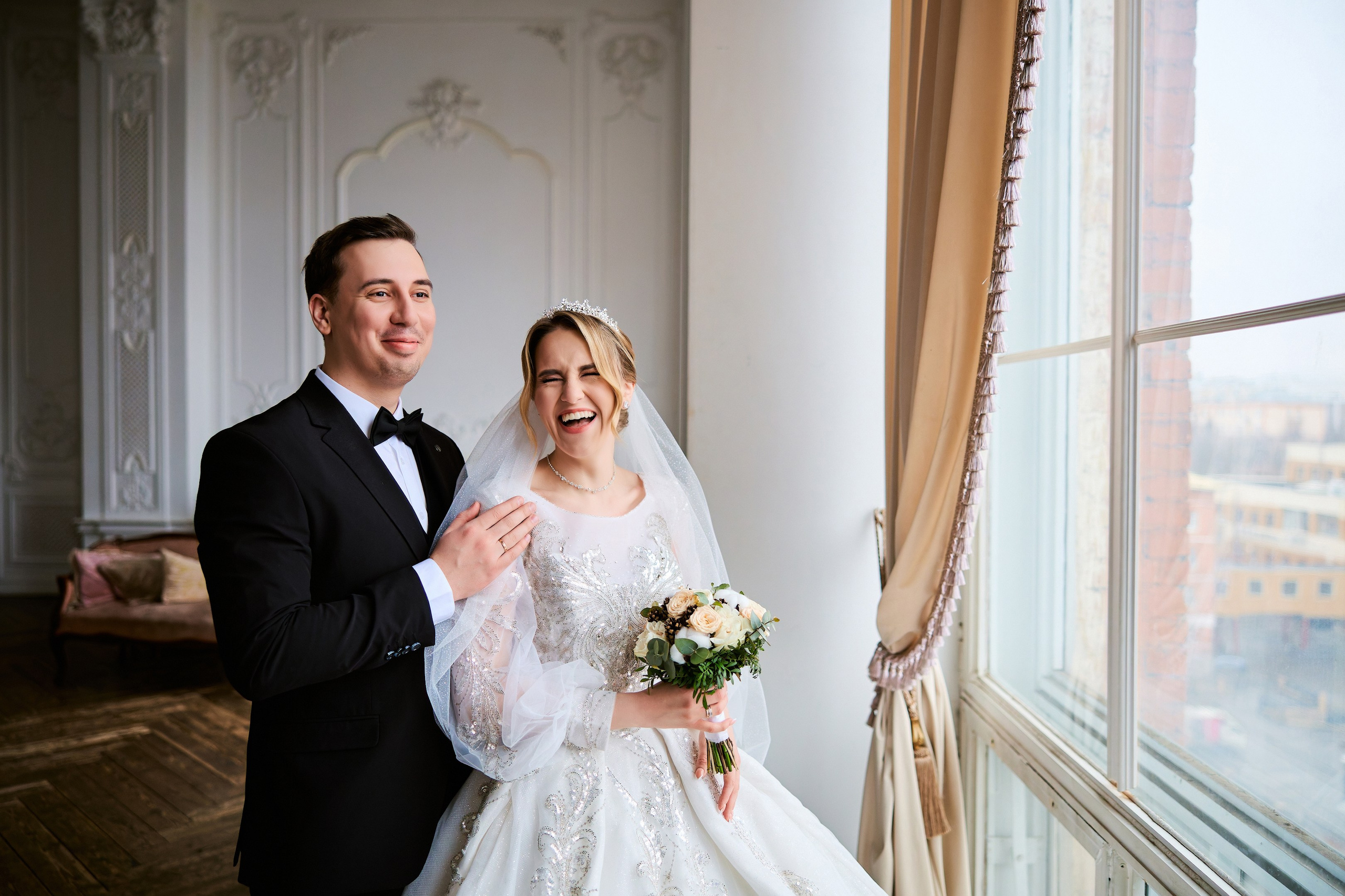 Свадебная фотосессия в студии. Свадебный фотограф Сергей Колбинский