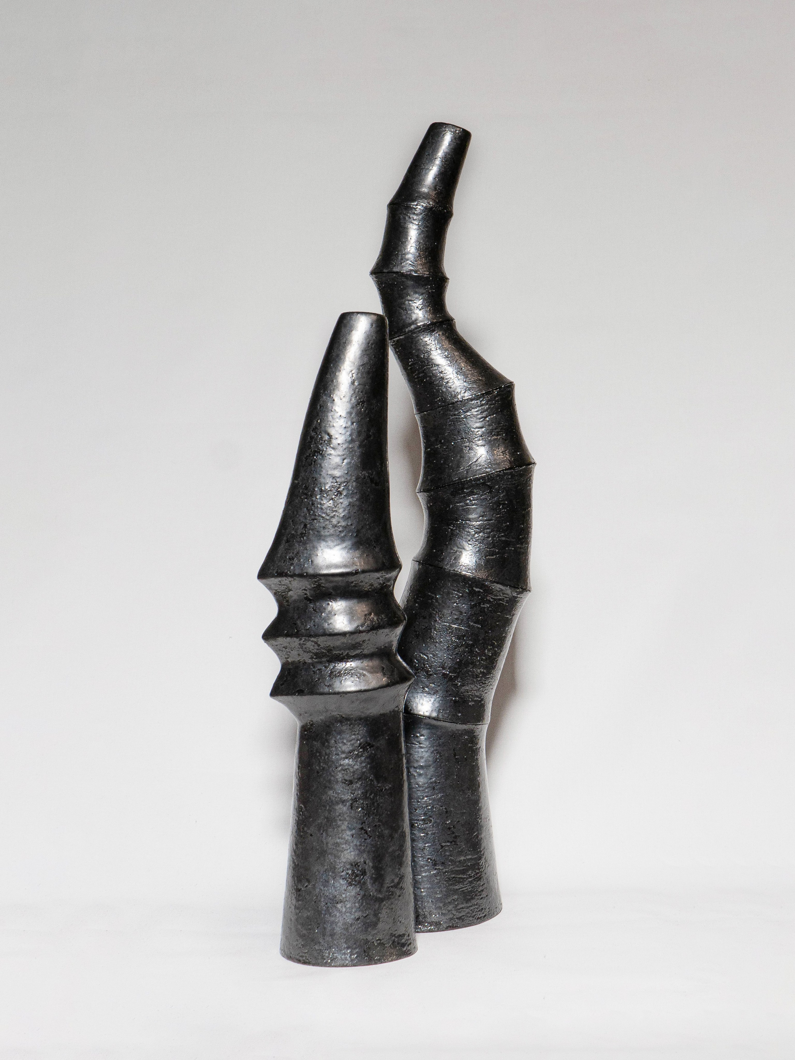 Арт напольные вазы для декора Екатерины Кудряшовой, цвет металлизированный графит