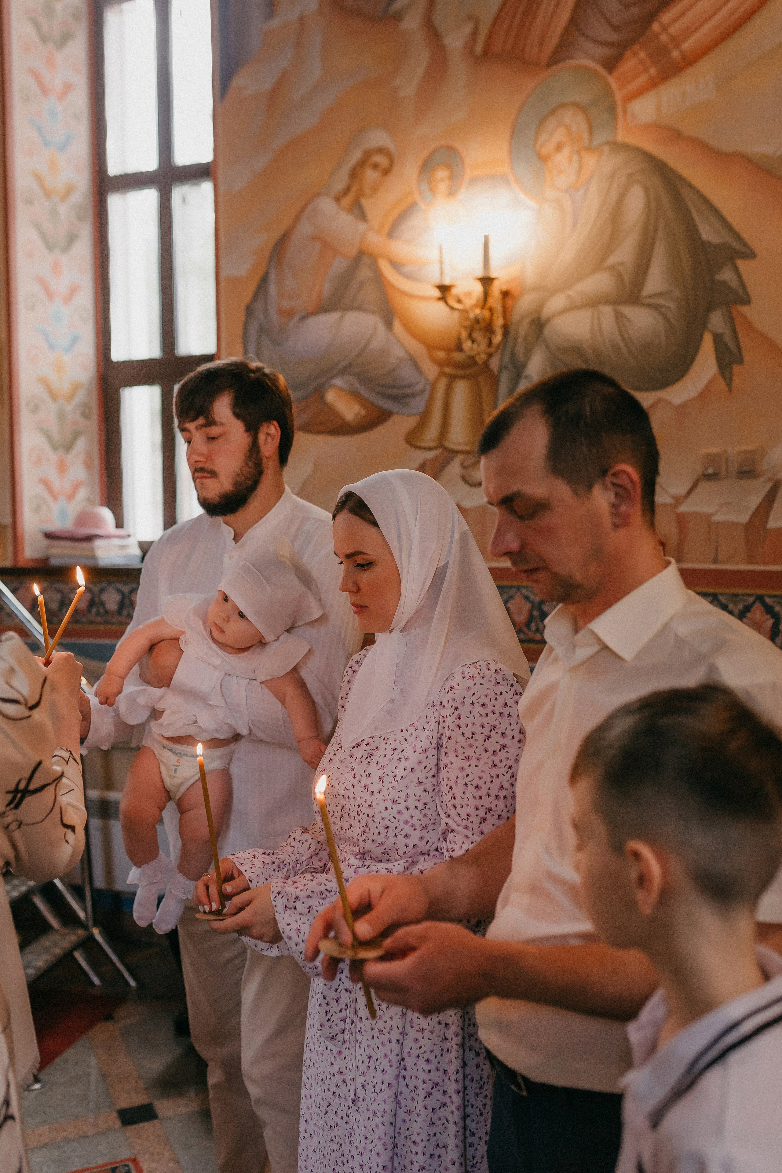 Крещение Артёма и Валерии. Храм Георгия Победоносца. Семейный фотограф в Сургуте