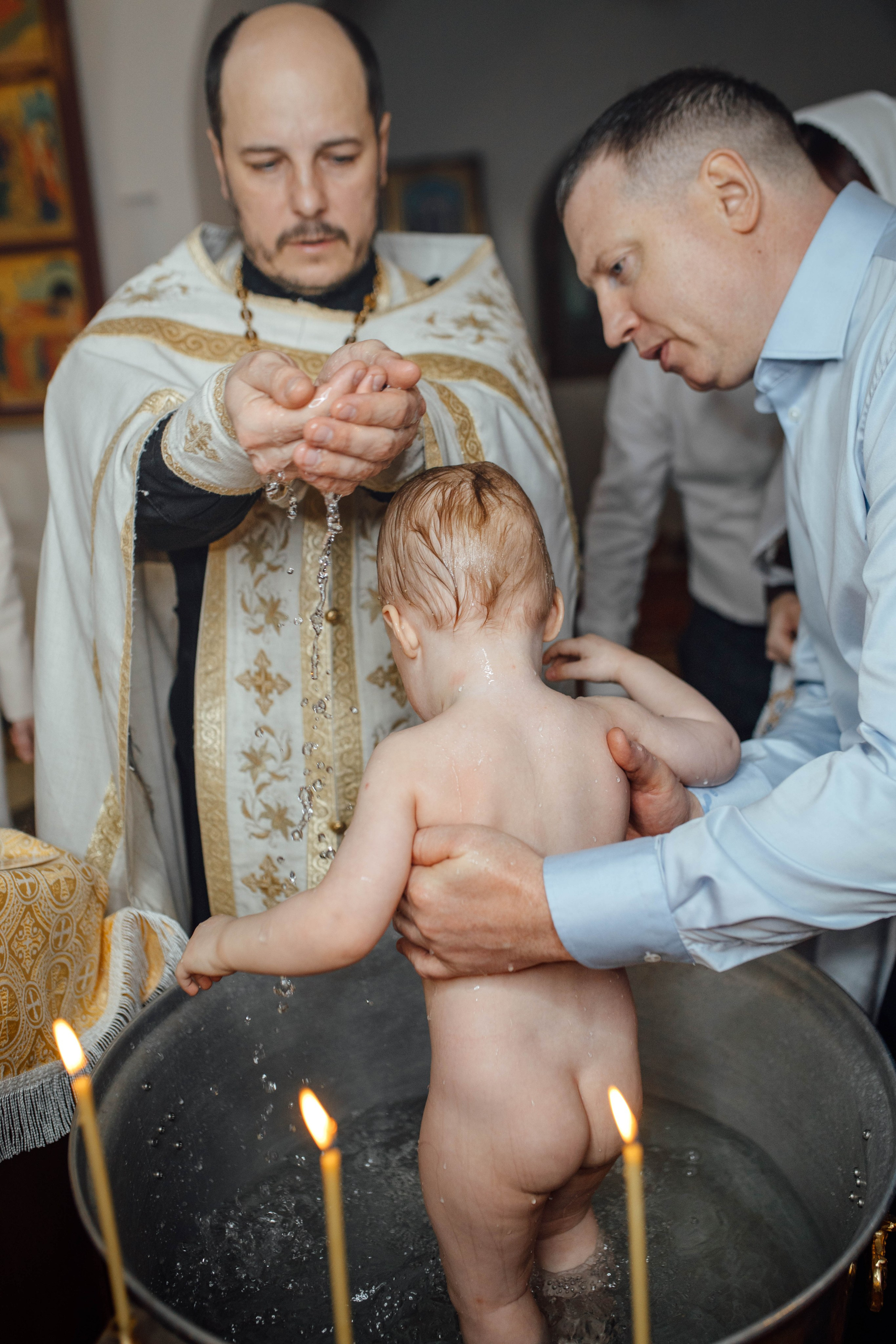 Таинство крещения Льва, храм Вознесения Господня, Ждановичи, февраль 2025