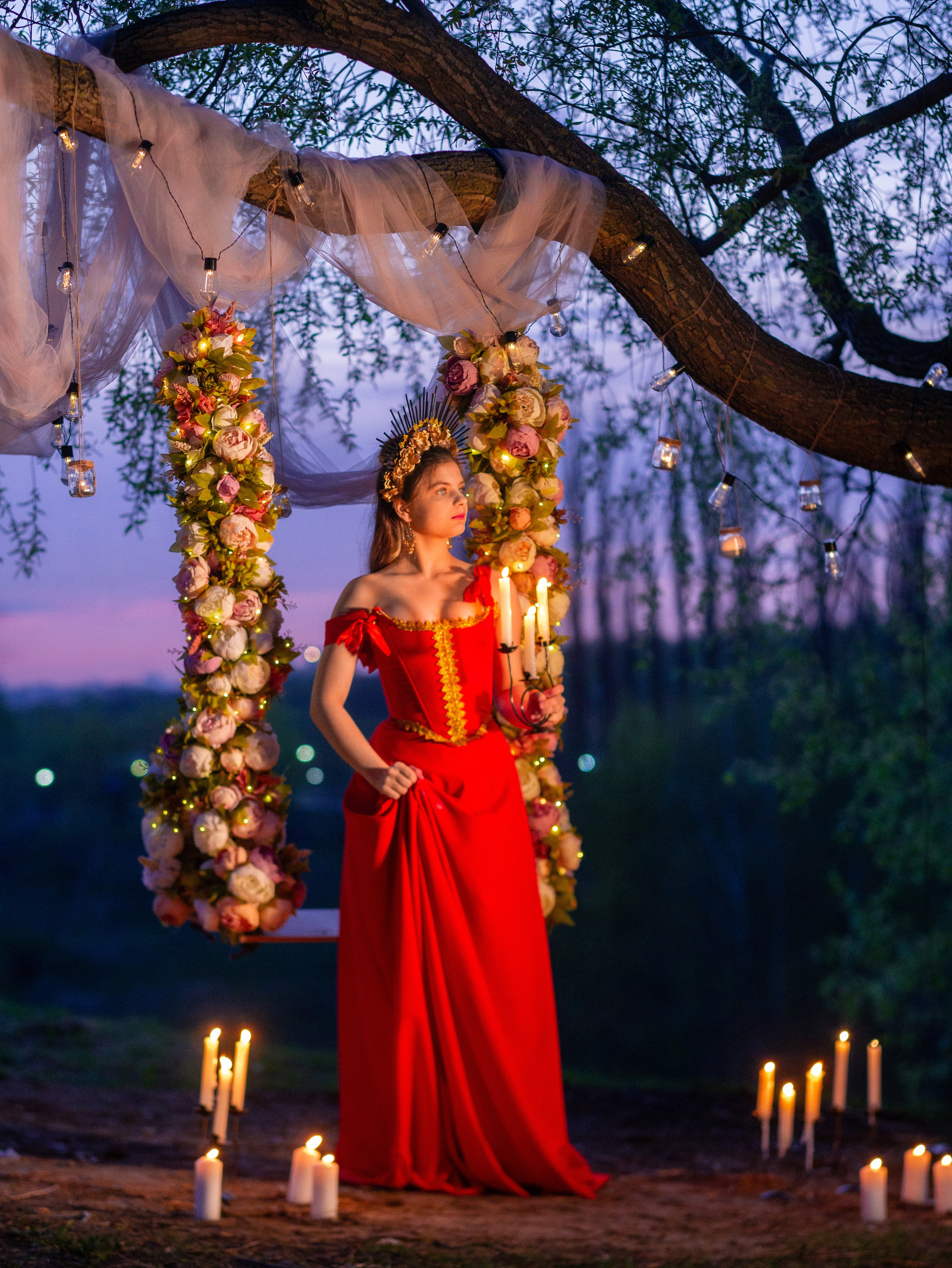 Цветочные качели. Арт фотограф, женский фотограф Москва