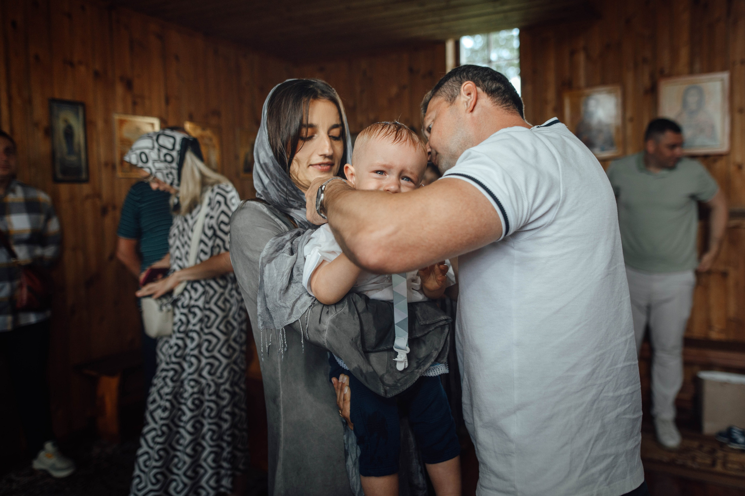 Крещение Тимофея, д. Киевец, храм Святой Троицы, август 2025