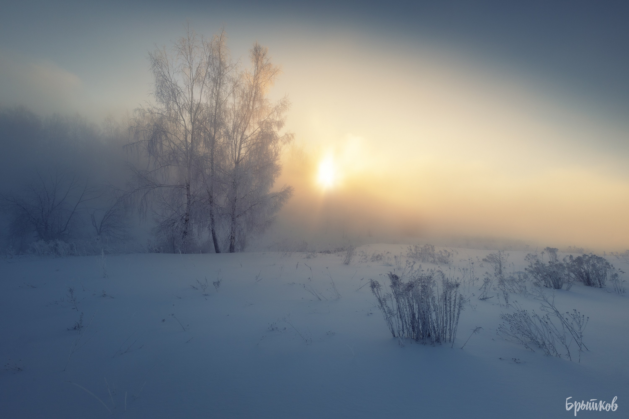 Фотография ручья Деготня в мороз минус 30. Николай Брытков — фотограф в Туле