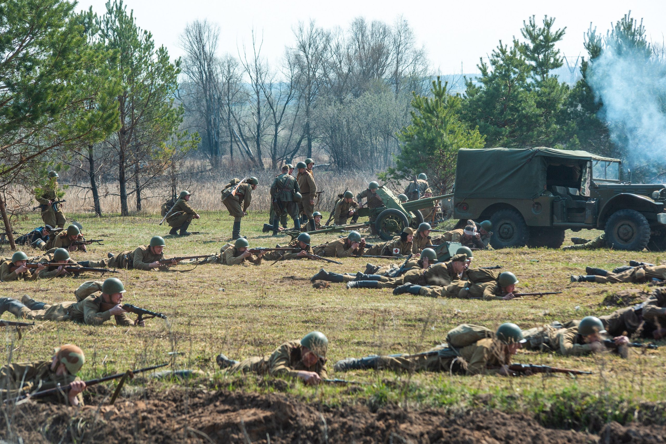 РЕКОНСТРУКЦИЯ БОЯ — ВОВ — БИТВА ЗА ГОРОД. Профессиональный фотограф в Мценске и Орловской области