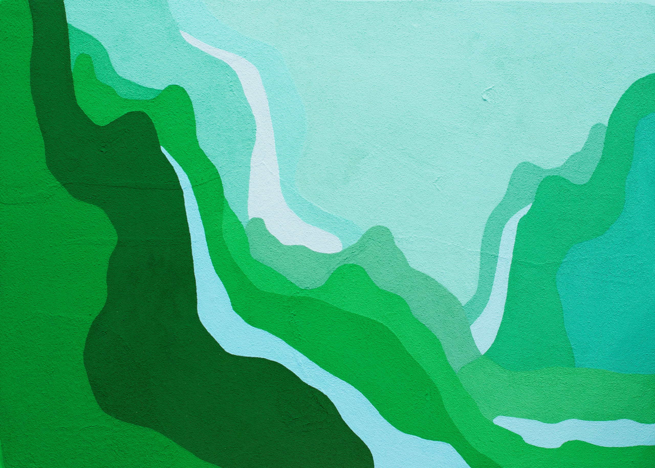 ПАСМУРНОЕ УТРО В ГОРАХ бумага, манка, гуашь, колеровочная паста 50х70 см 2020 г 30.000 р