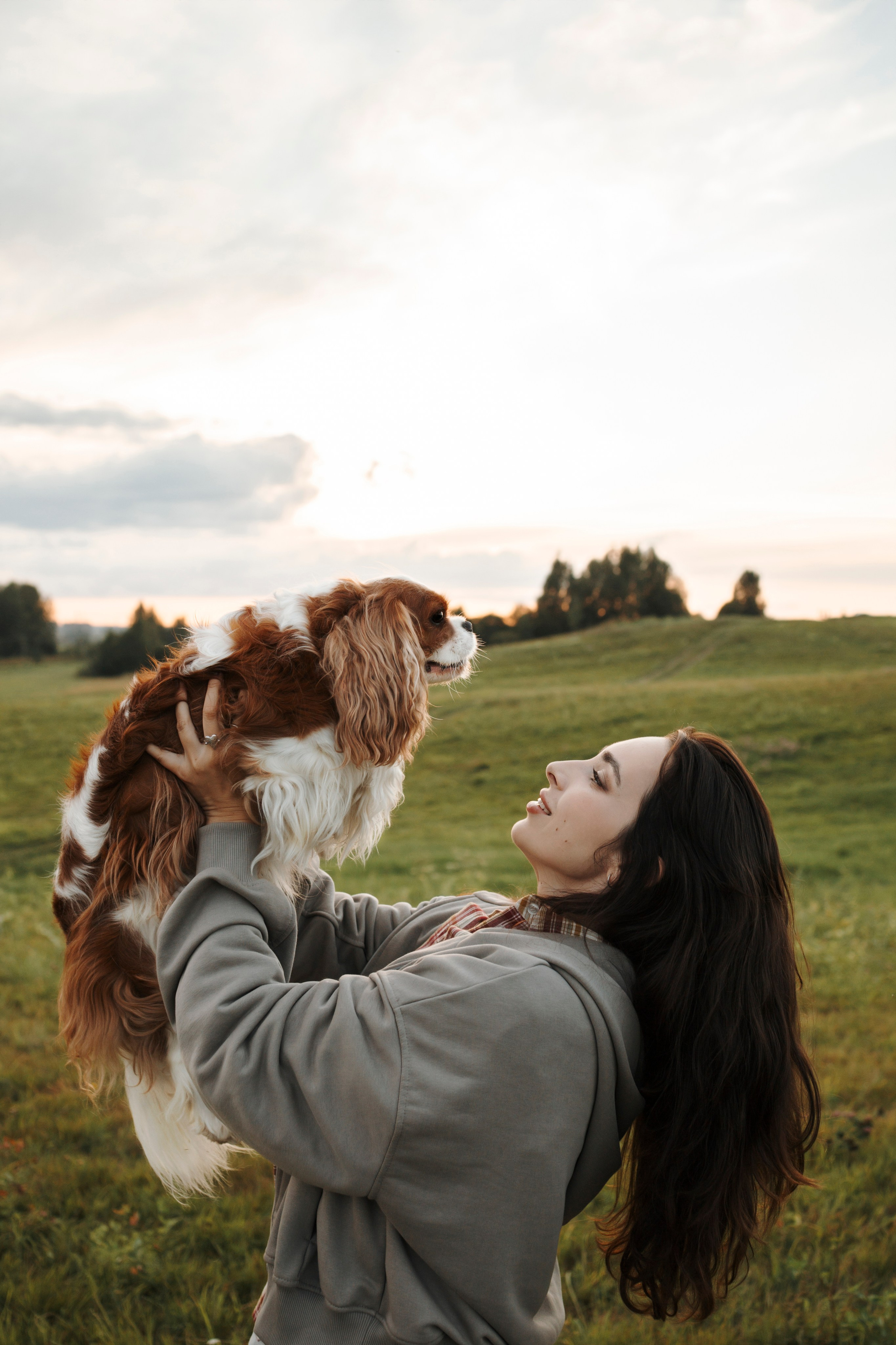 На закате Катерина, Луна и Рикки. Фотограф-анималист в Санкт-Петеребурге Титова Алиса