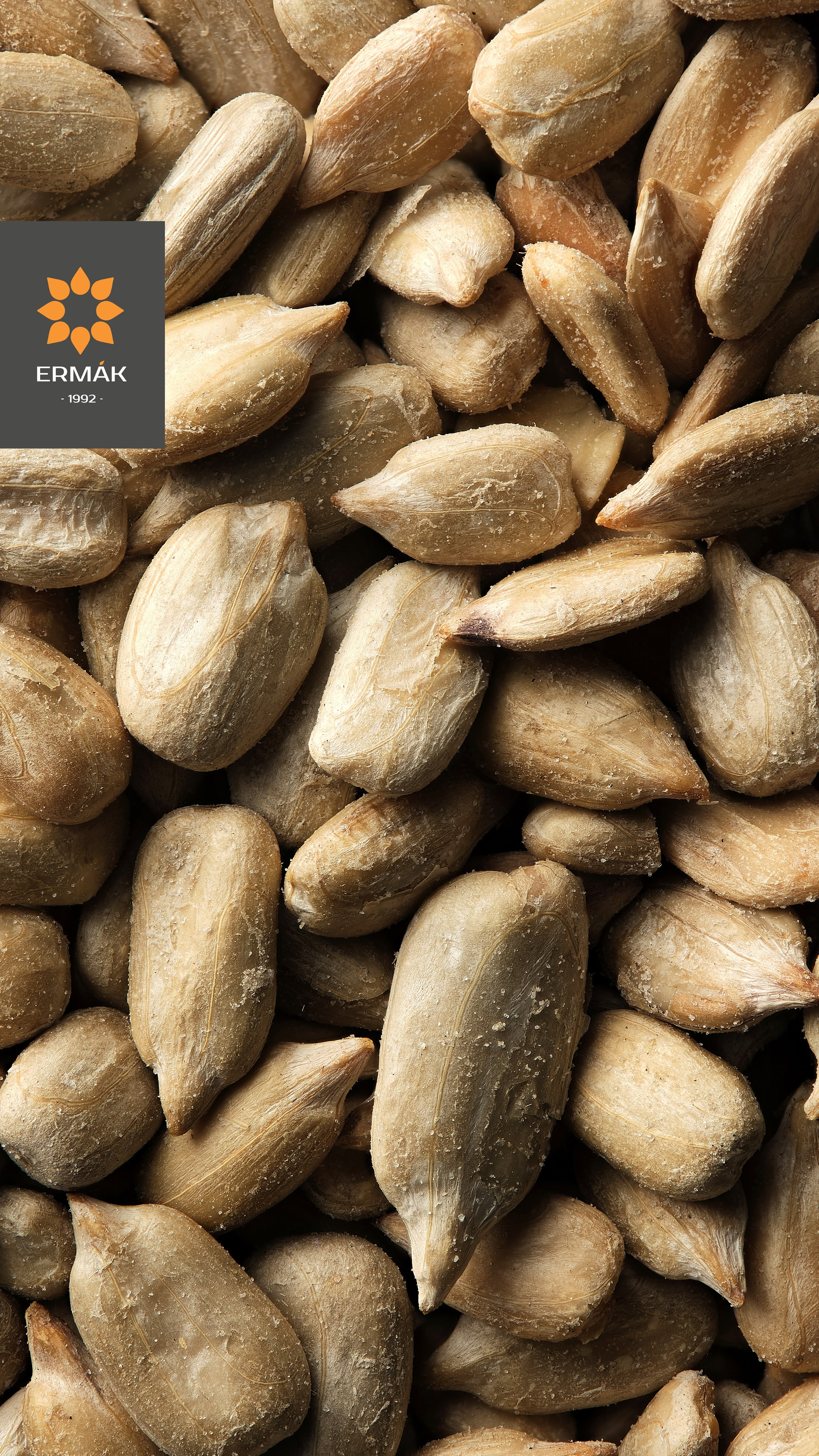 Профессиональная предметная съёмка жареного арахиса ERMAK в Казахстане — крупный план, акцент на текстуре. Фото для упаковки и онлайн-витрины.
