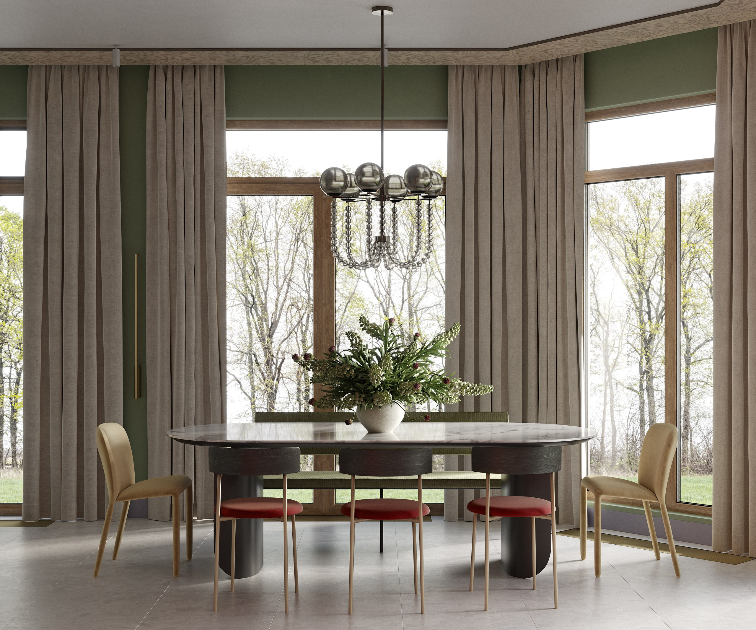 Spring dinning | Design by Lake and Walls. Interior visualisation | avocado.render