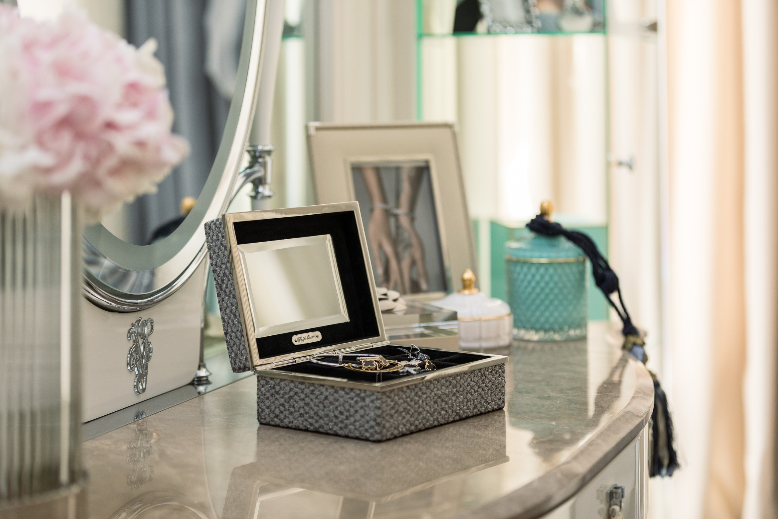 Classic style bedroom interior detail - photographer Andrey Dunin