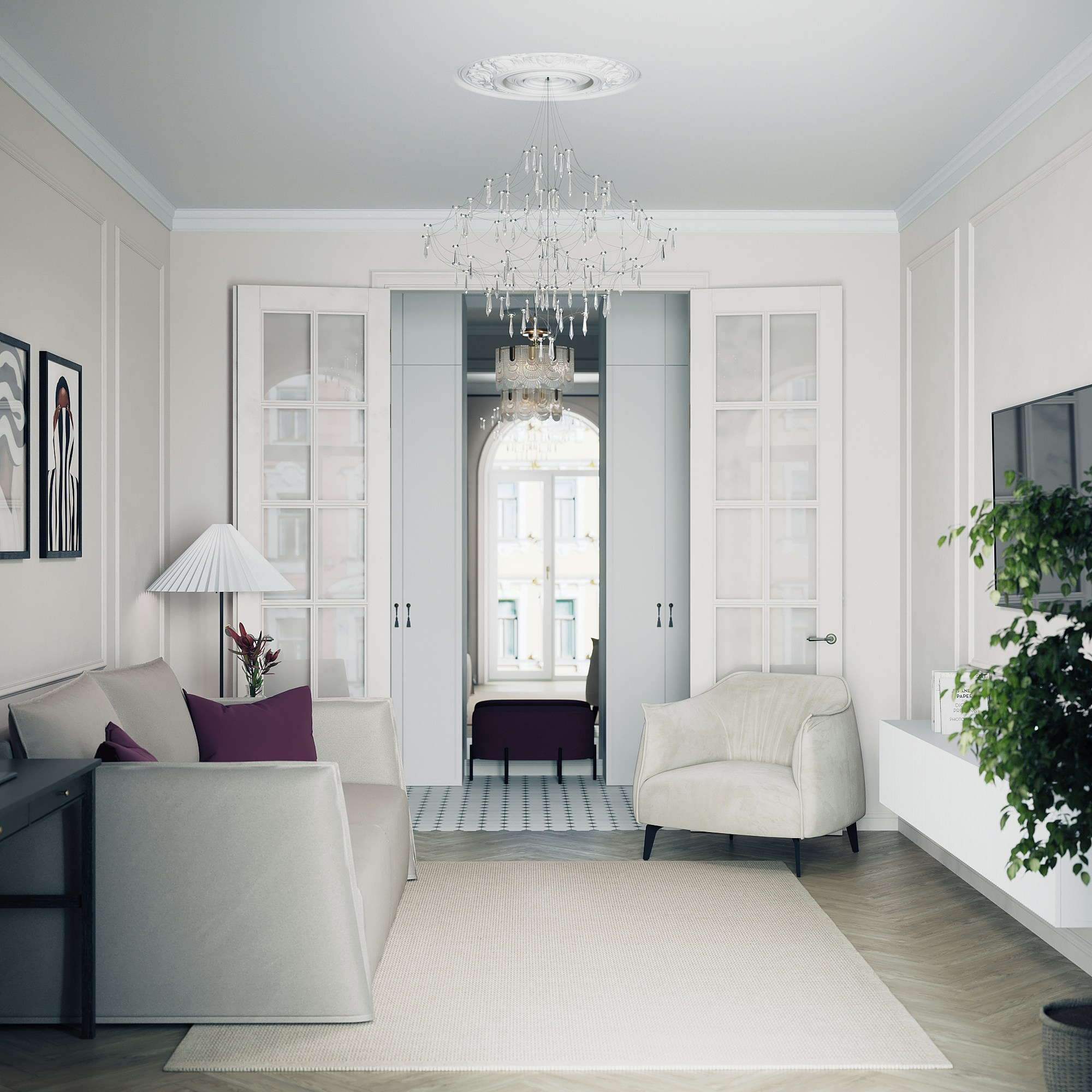 Визуализация интерьера квартиры в Пскове. 3d визуализатор marybond3d