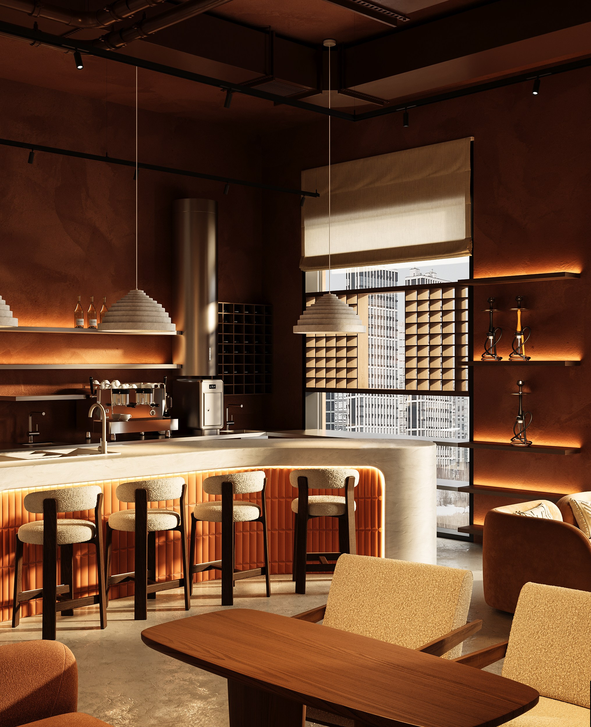 Кальянная Мята. Концепт и визуализация для One Two Home. 3D Визуализация