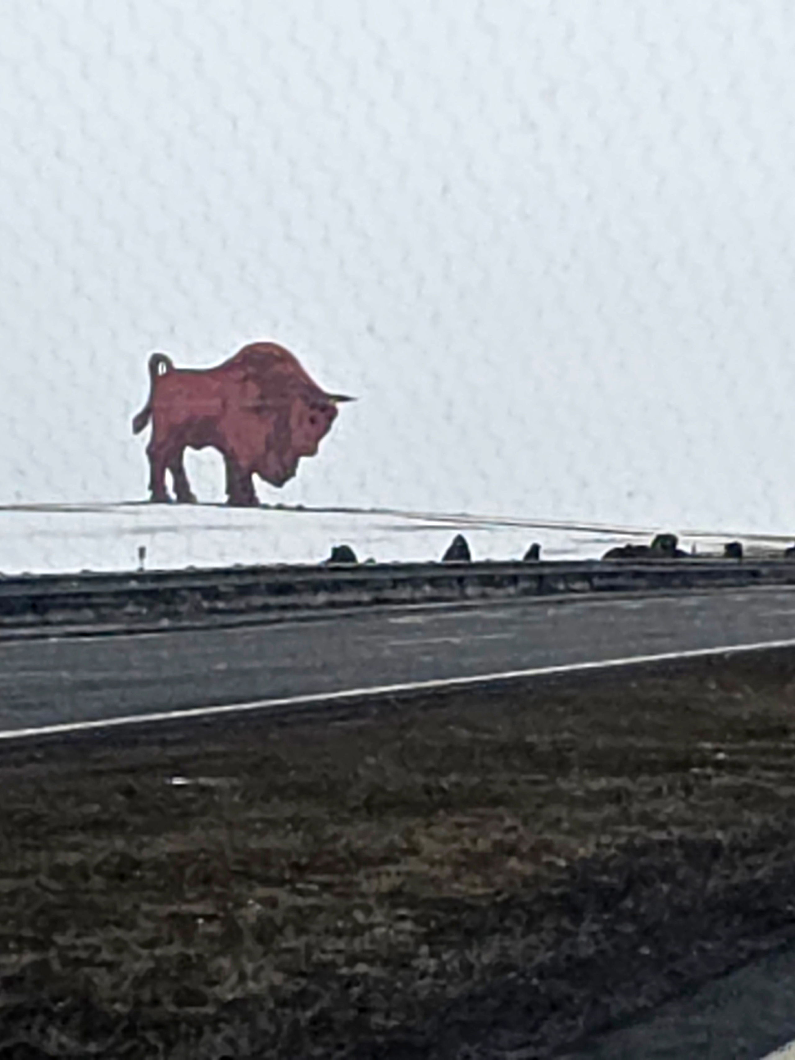 Символ Беларуси - зубр. Аналогично быкам в Испании, установлен недалеко от въезда в Минск по Брестской трассе