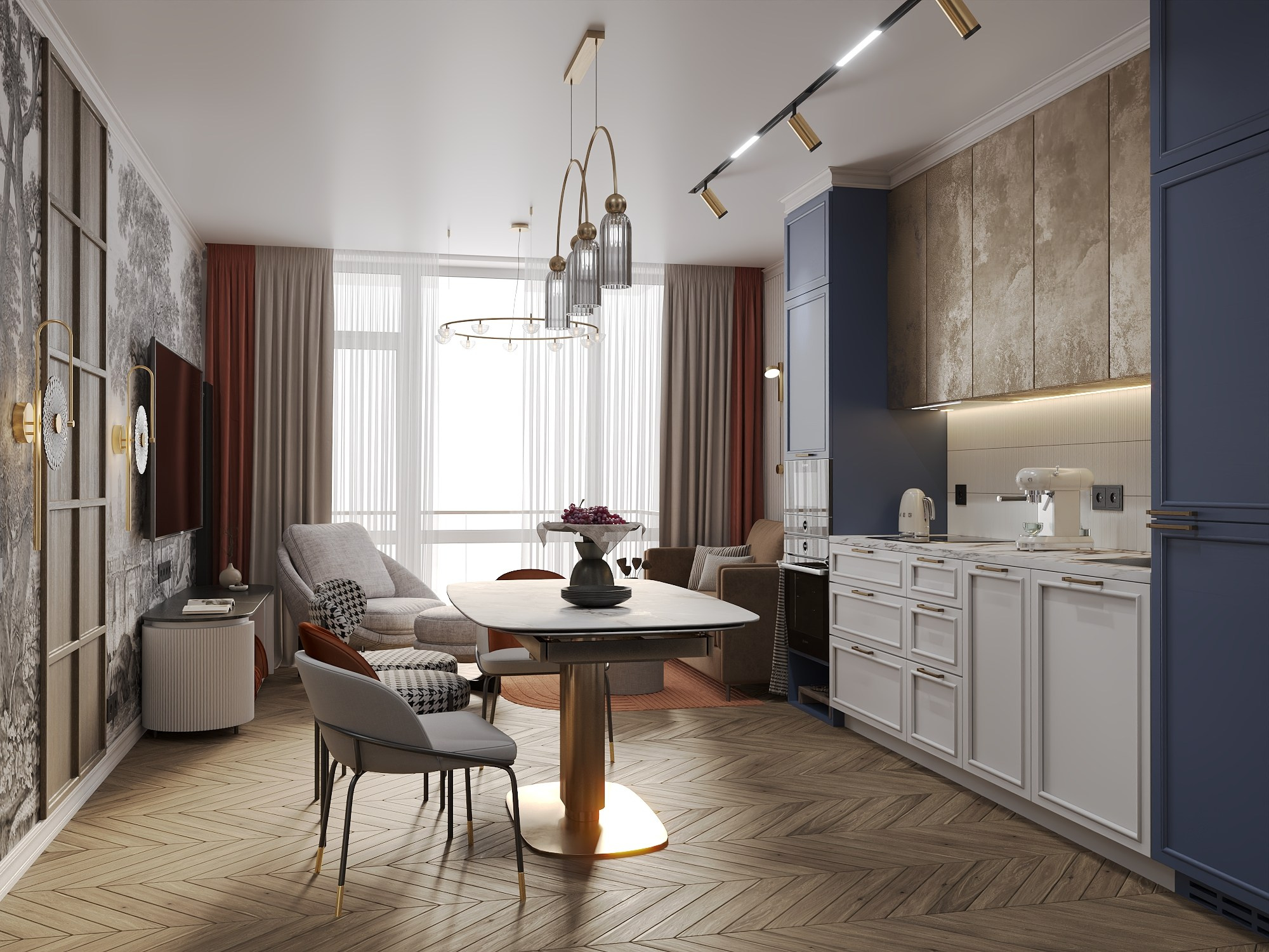 ЖК Discovery Residence, квартира 82,6 м². БК студия дизайна интерьера