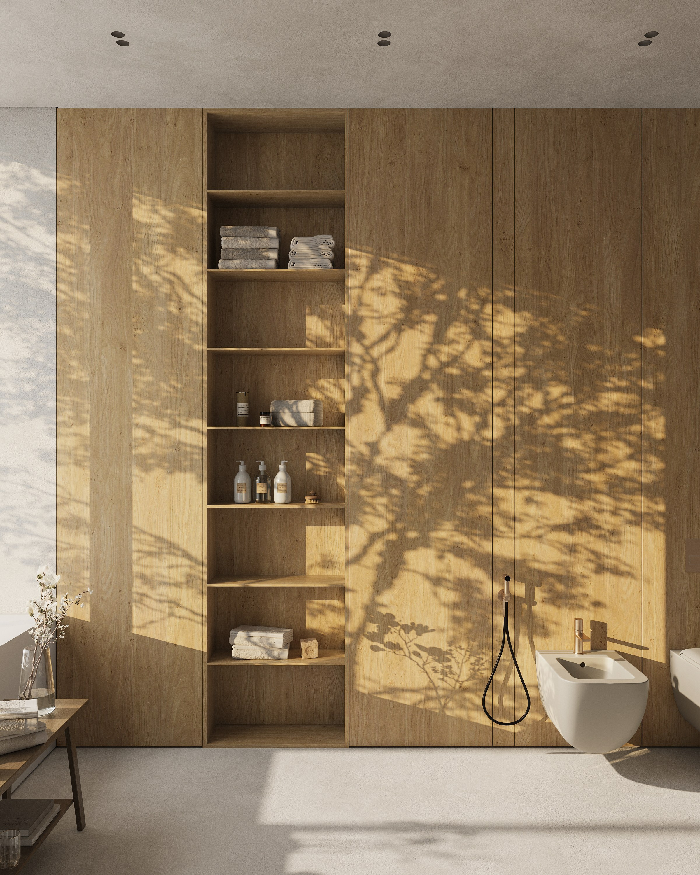 Санузел с видом на внутренний двор. 3D визуализатор