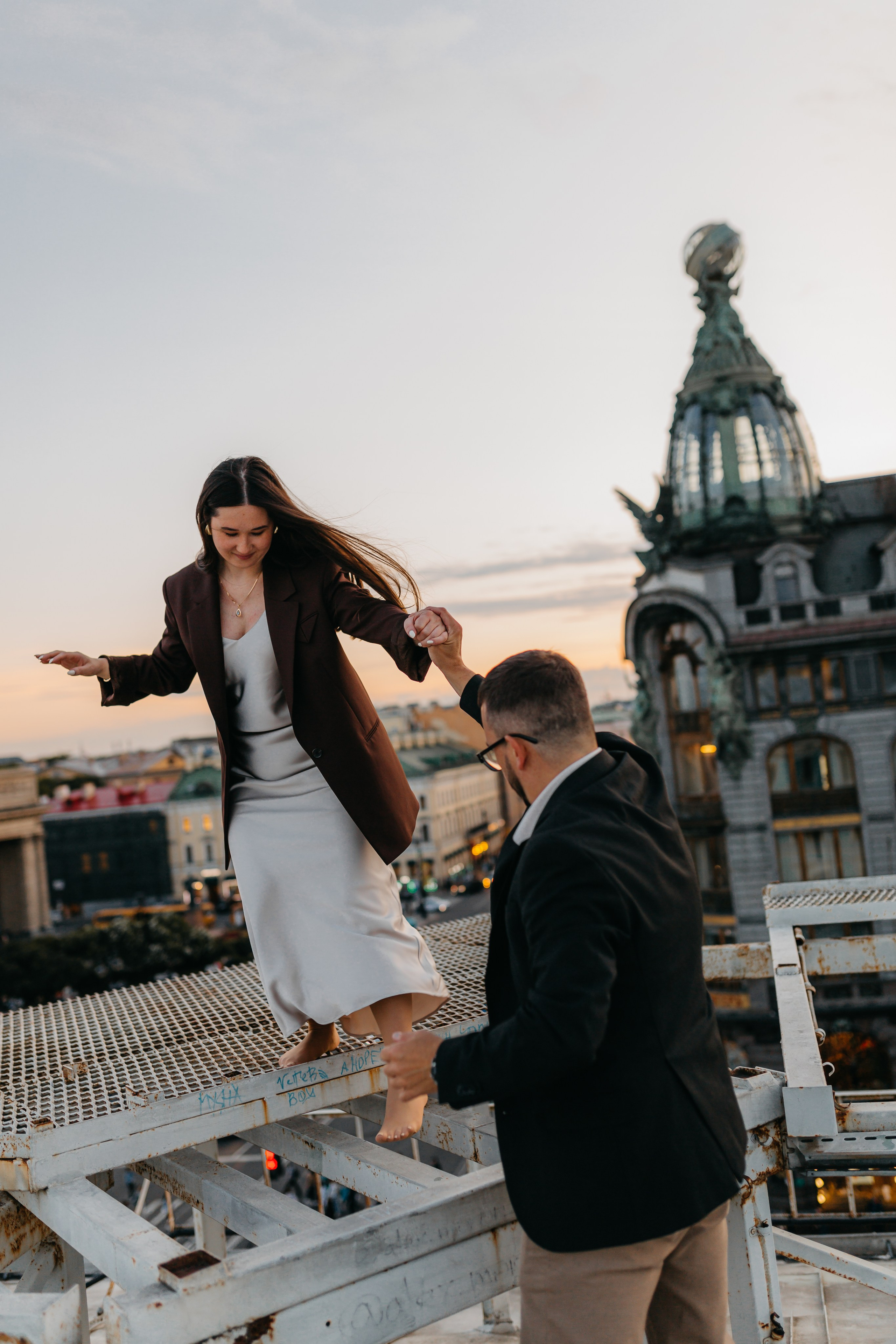 LoveStory на крышах Питера. Фотограф Санкт-Петербург Князева Елизавета