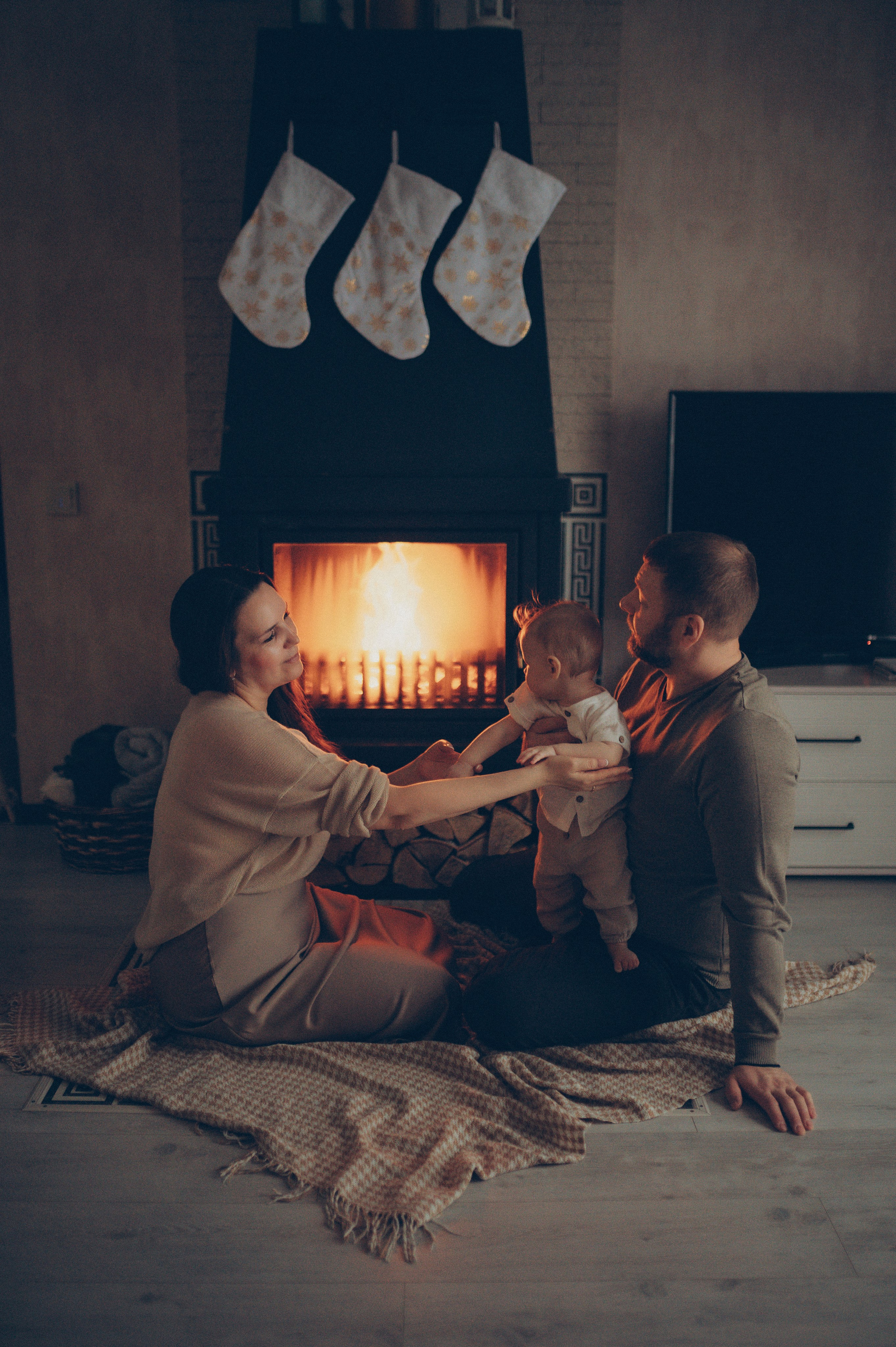 Лева, Жанна и Владимир (новогодняя домашняя). Фотограф, г. Лесной Свердловской области