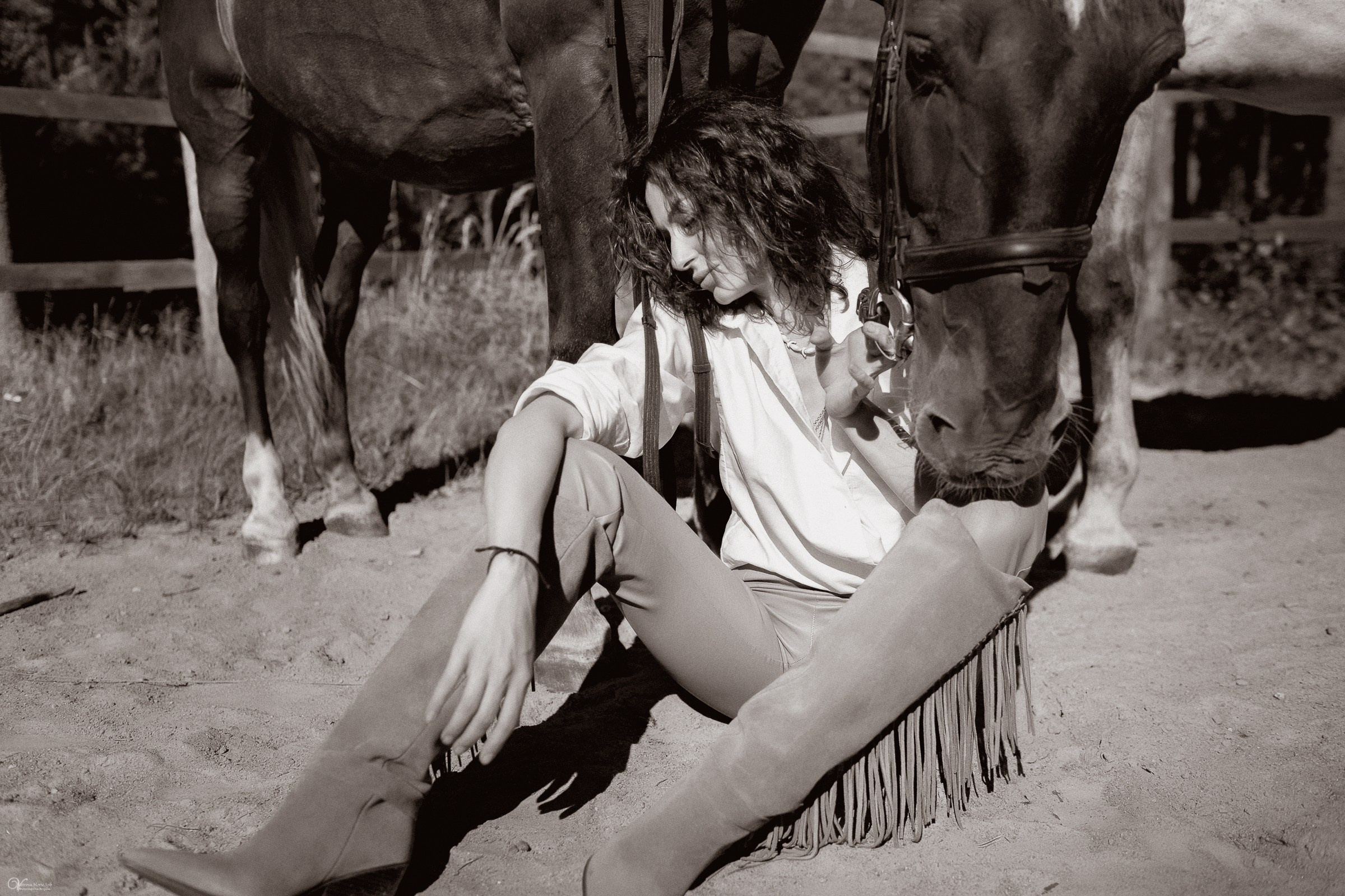 Фотосессия с лошадьми в катри-стиле. Фотограф женский и мужской портрет Санкт-Петербург