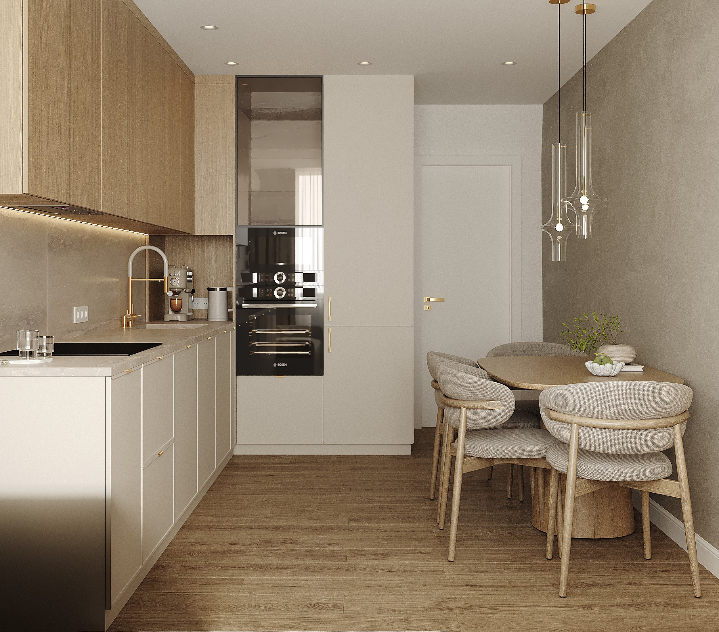 Современная квартира с элементами джапанди. Lina architector | Дизайн интерьера